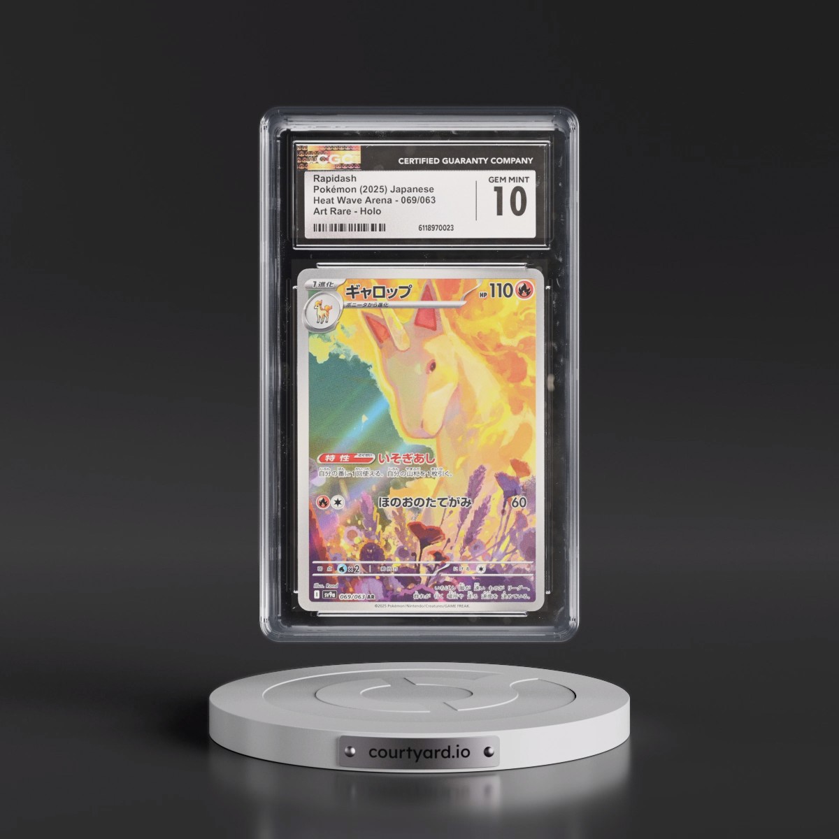 2025 Heat Wave Arena - sv9a #069/063 Rapidash - Art Rare Holo (CGC 10 GEM MINT)