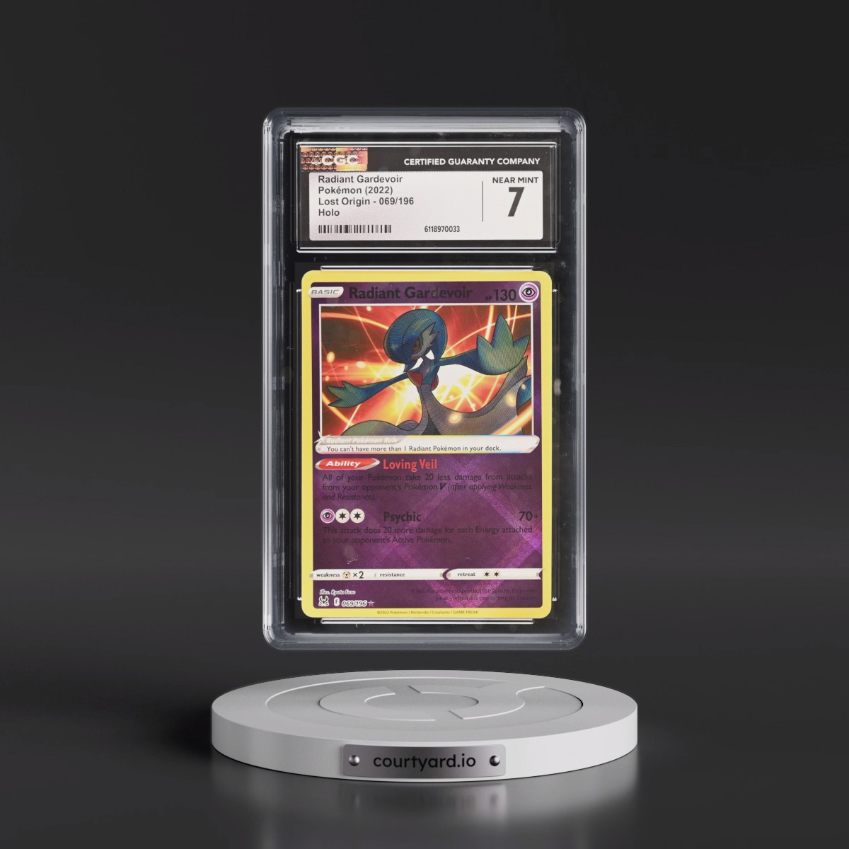 2022 Lost Origin #069/196 Radiant Gardevoir - Holo (CGC 7 NM)