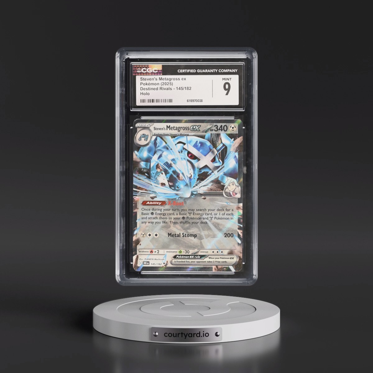 2025 Destined Rivals - DRI EN #145/182 Steven's Metagross ex - Holo (CGC 9 MINT)