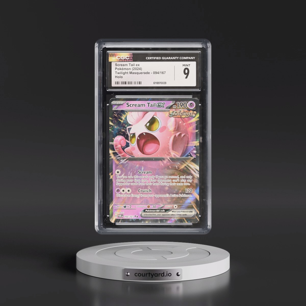 2024 Twilight Masquerade - TWM EN #094/167 Scream Tail ex - Holo (CGC 9 MINT)