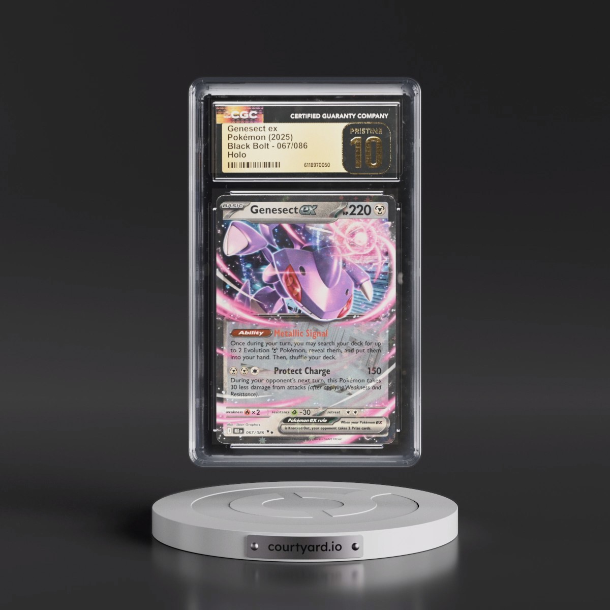 2025 Black Bolt - BLK EN #067/086 Genesect ex - Holo (CGC 10 PRISTINE)