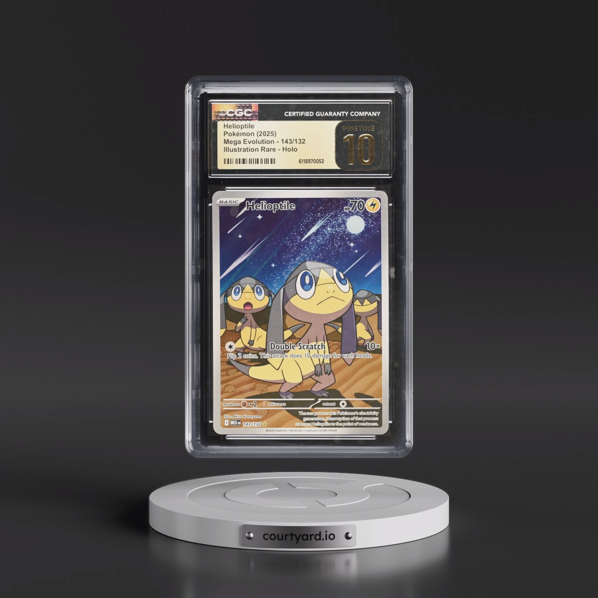 2025 Mega Evolution - MEG EN #143/132 Helioptile - Illustration Rare Holo (CGC 10 PRISTINE)