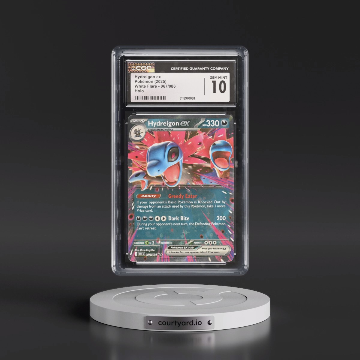 2025 White Flare - WHT EN #067/086 Hydreigon ex - Holo (CGC 10 GEM MINT)
