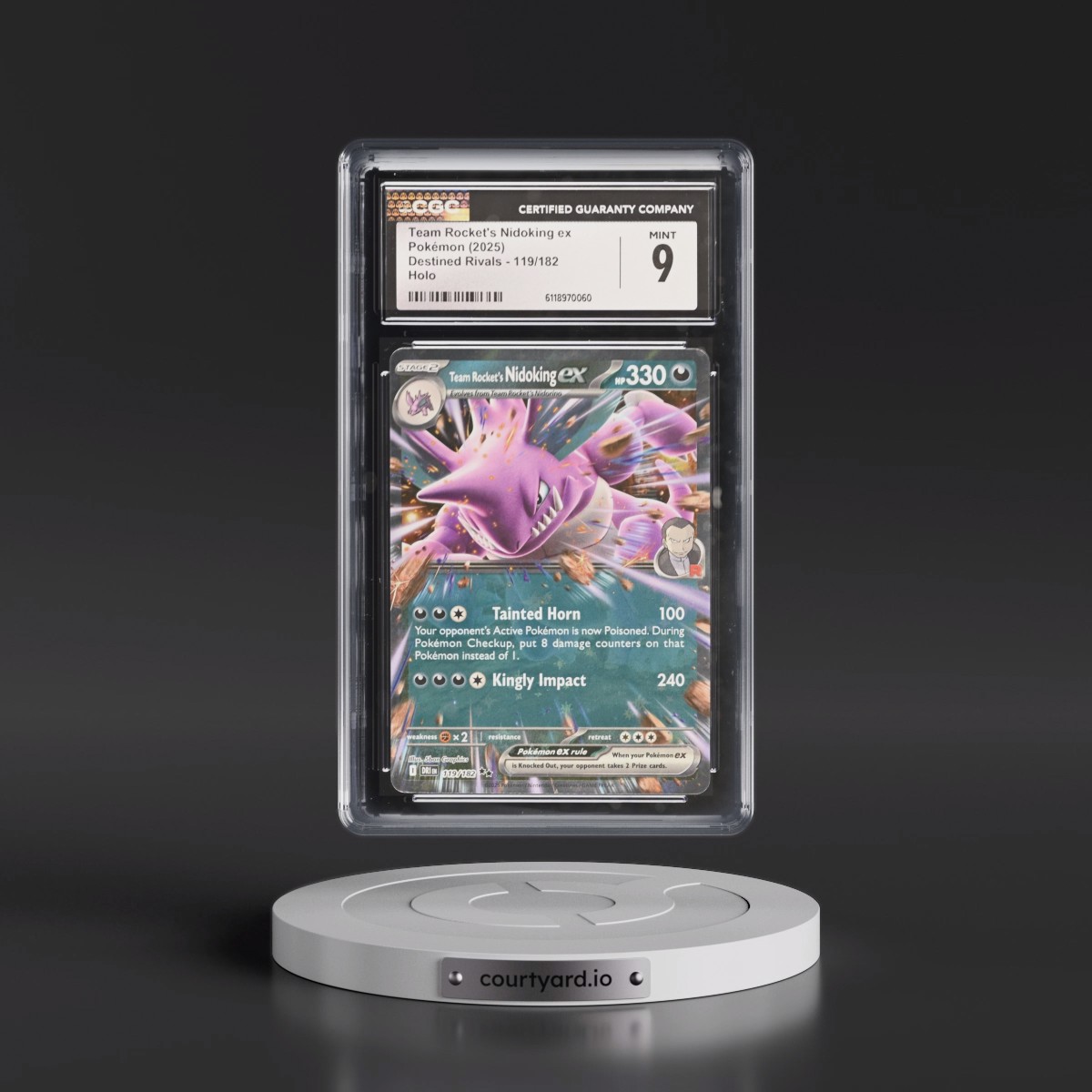 2025 Destined Rivals - DRI EN #119/182 Team Rocket's Nidoking ex - Holo (CGC 9 MINT)