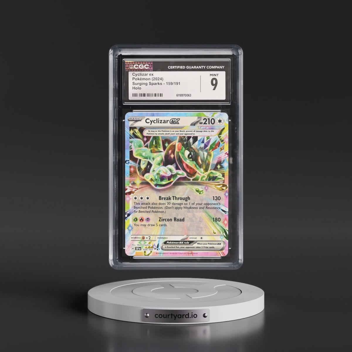 2024 Surging Sparks - SSP EN #159/191 Cyclizar ex - Holo (CGC 9 MINT)