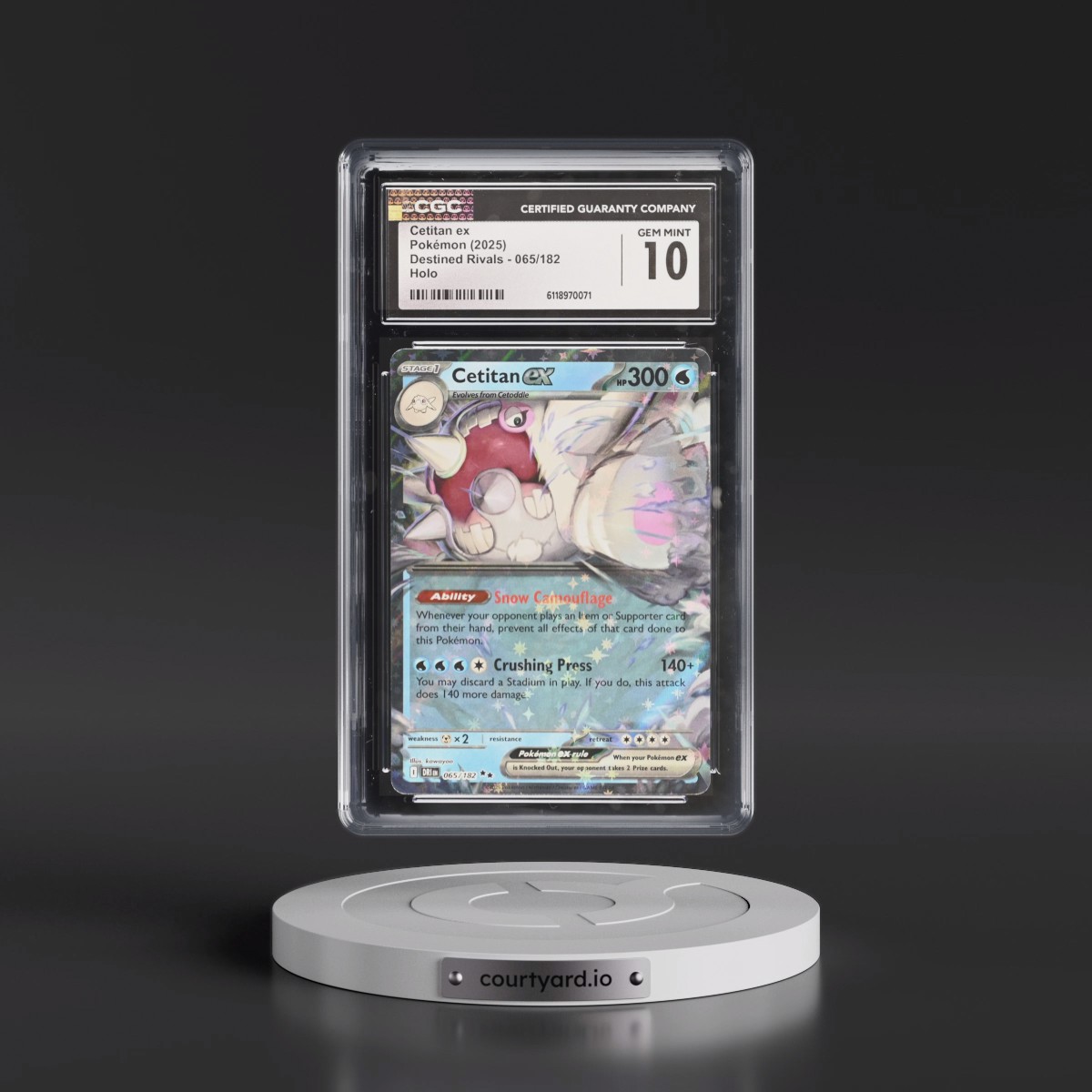 2025 Destined Rivals - DRI EN #065/182 Cetitan ex - Holo (CGC 10 GEM MINT)
