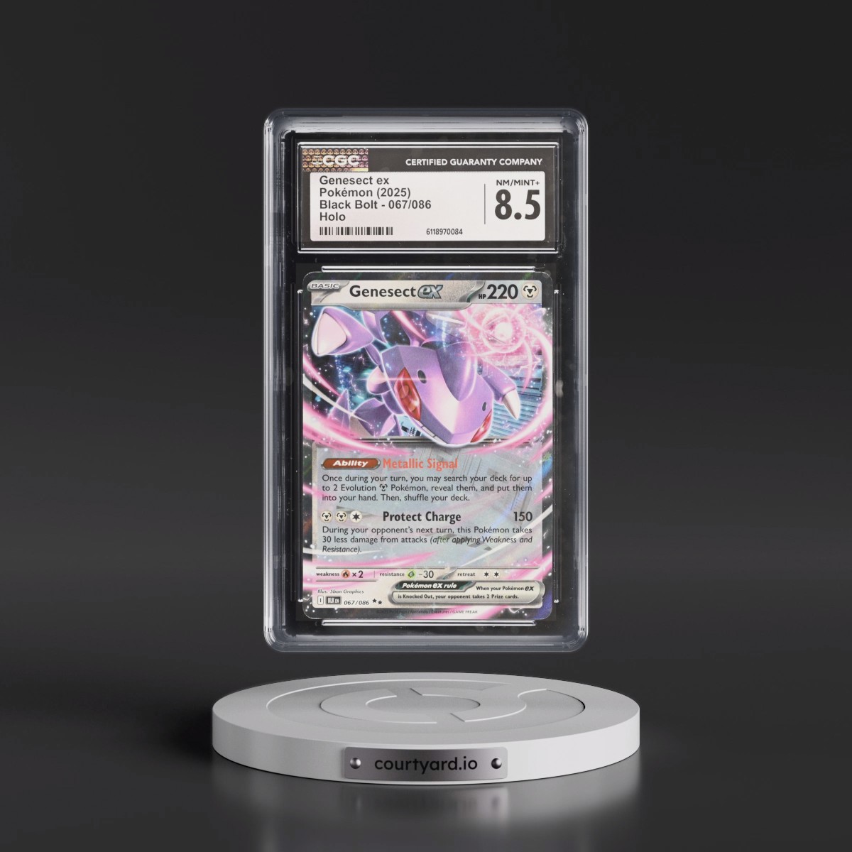 2025 Black Bolt - BLK EN #067/086 Genesect ex - Holo (CGC 8.5 NM-MT+)