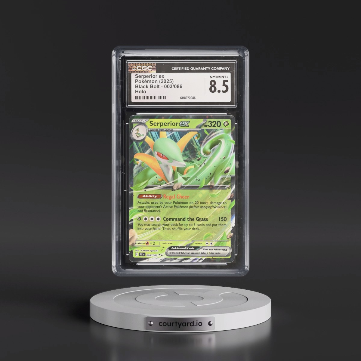 2025 Black Bolt - BLK EN #003/086 Serperior ex - Holo (CGC 8.5 NM-MT+)