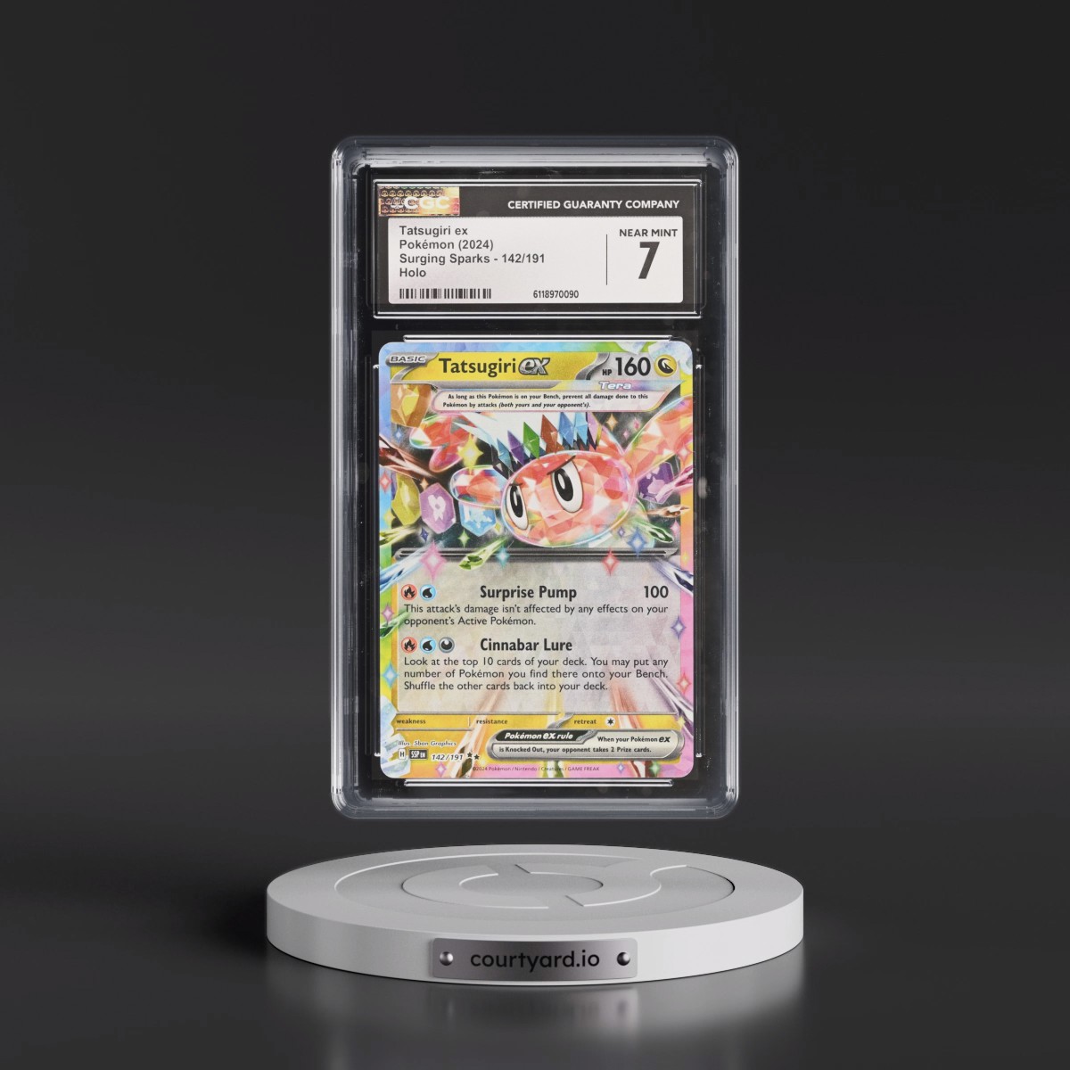 2024 Surging Sparks - SSP EN #142/191 Tatsugiri ex - Holo (CGC 7 NM)