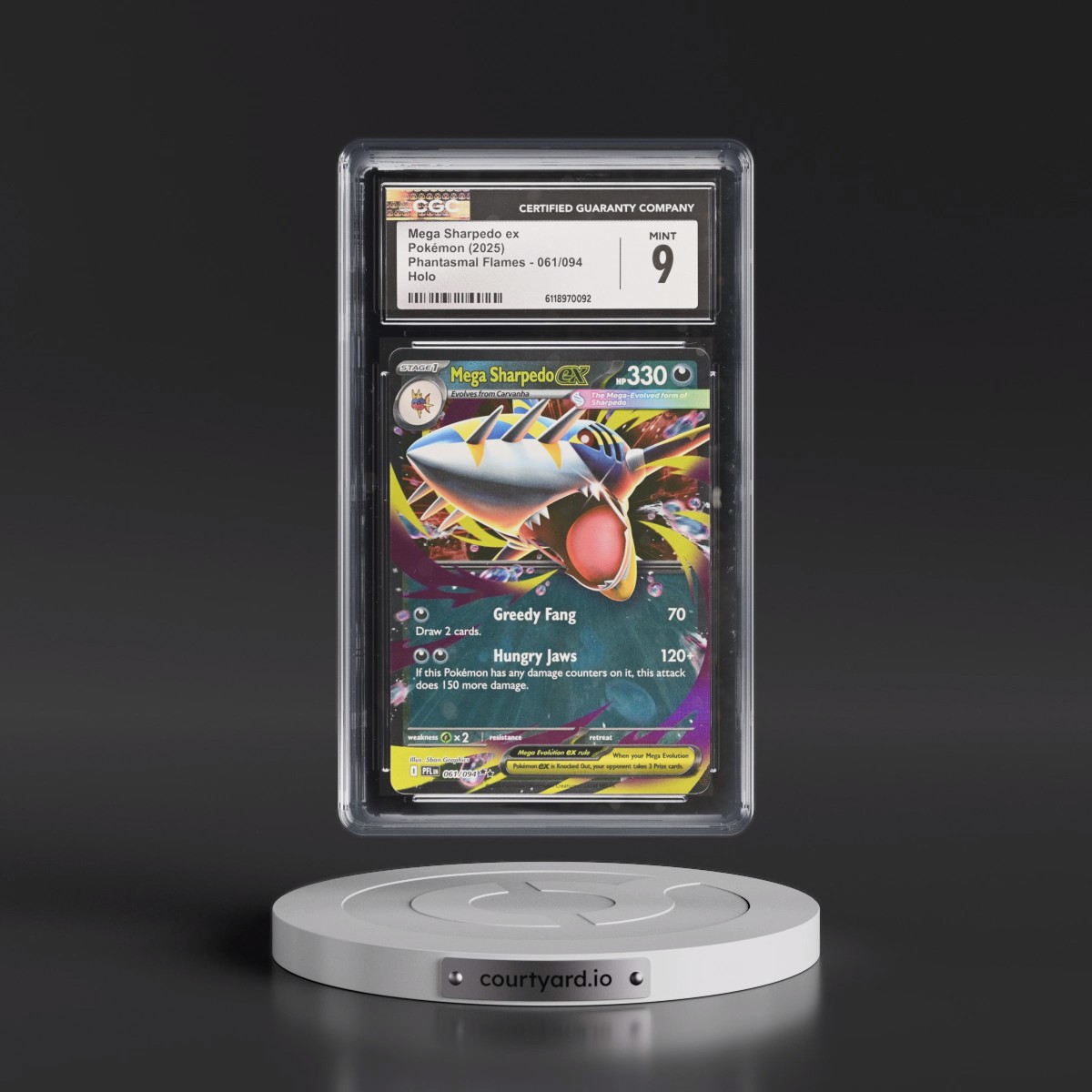 2025 Phantasmal Flames - PFL EN #061/094 Mega Sharpedo ex - Holo (CGC 9 MINT)