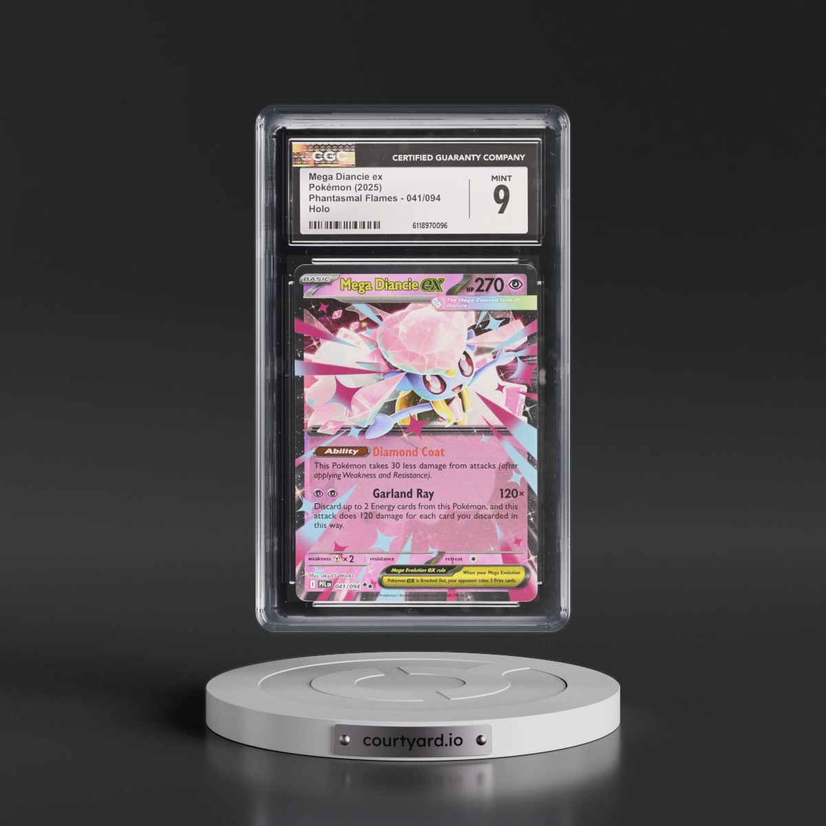 2025 Phantasmal Flames - PFL EN #041/094 Mega Diancie ex - Holo (CGC 9 MINT)
