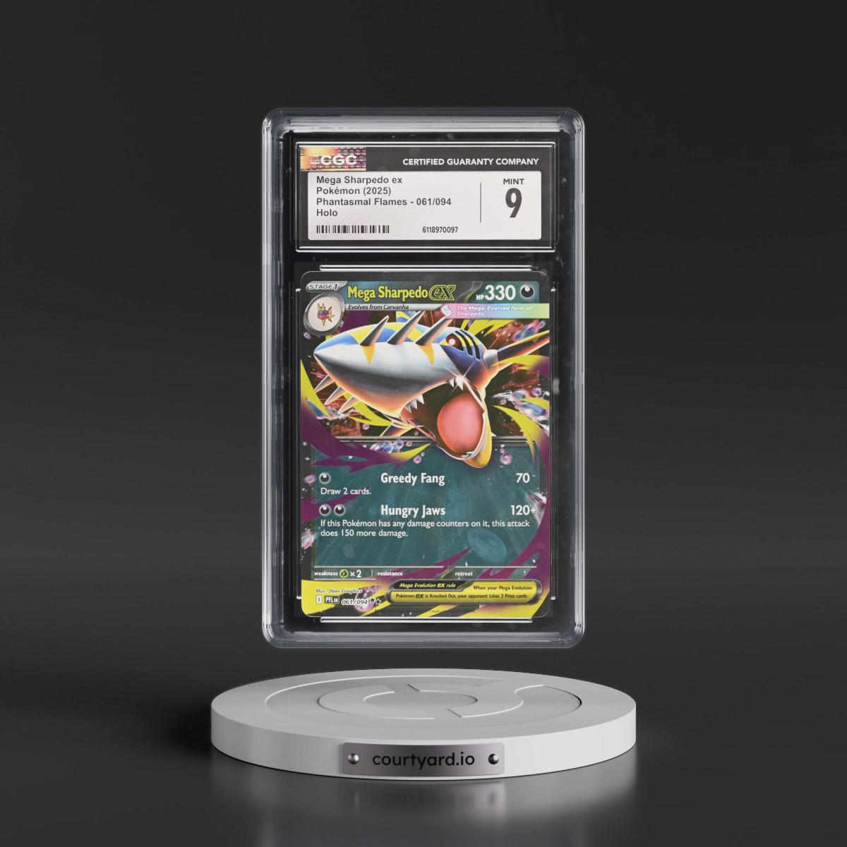 2025 Phantasmal Flames - PFL EN #061/094 Mega Sharpedo ex - Holo (CGC 9 MINT)