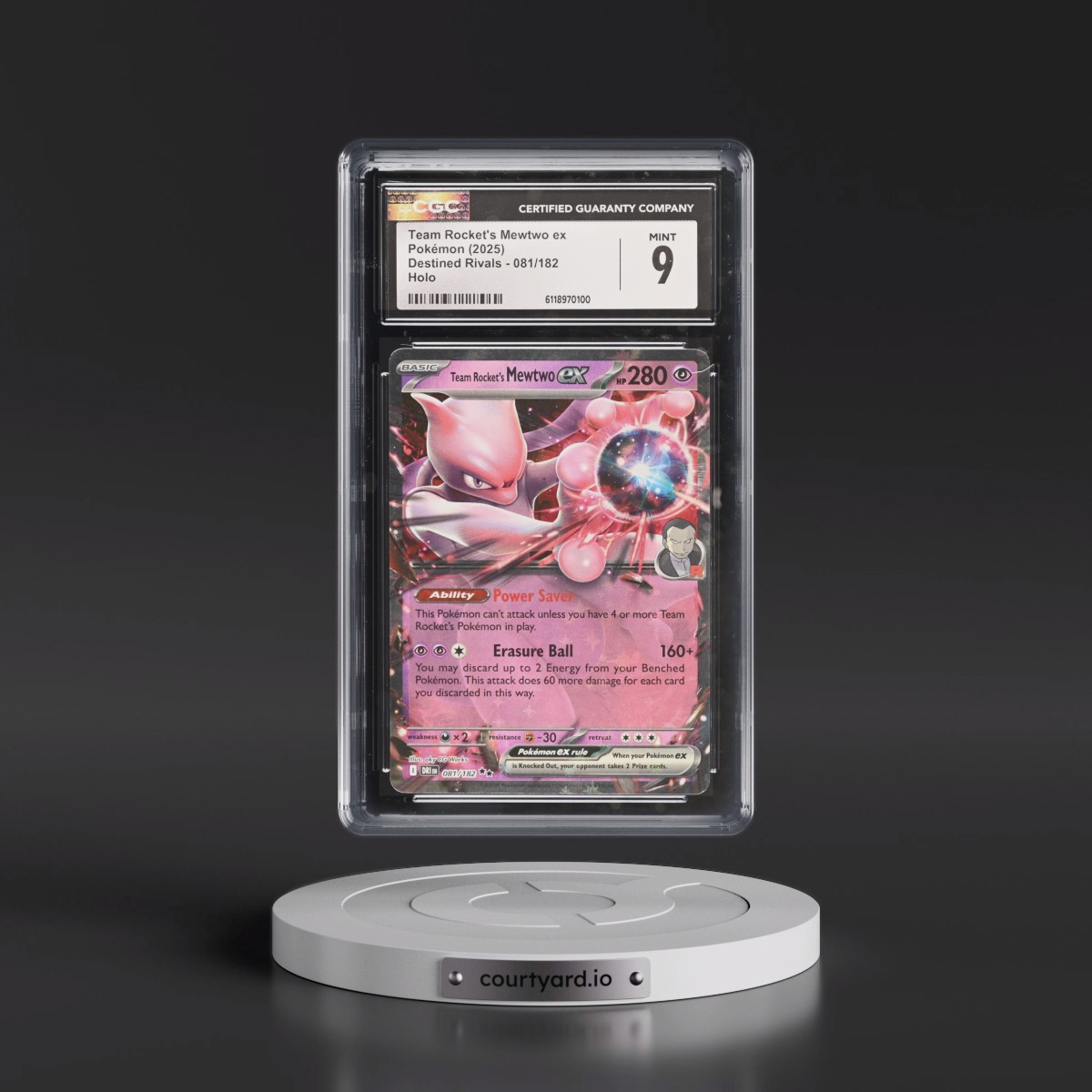 2025 Destined Rivals - DRI EN #081/182 Team Rocket's Mewtwo ex - Holo (CGC 9 MINT)