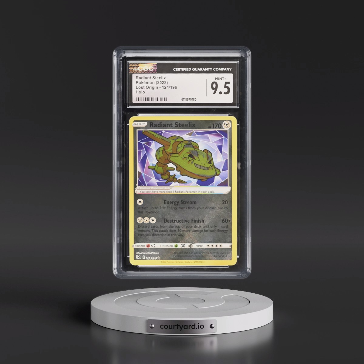 2022 Lost Origin #124/196 Radiant Steelix - Holo (CGC 9.5 MINT+)