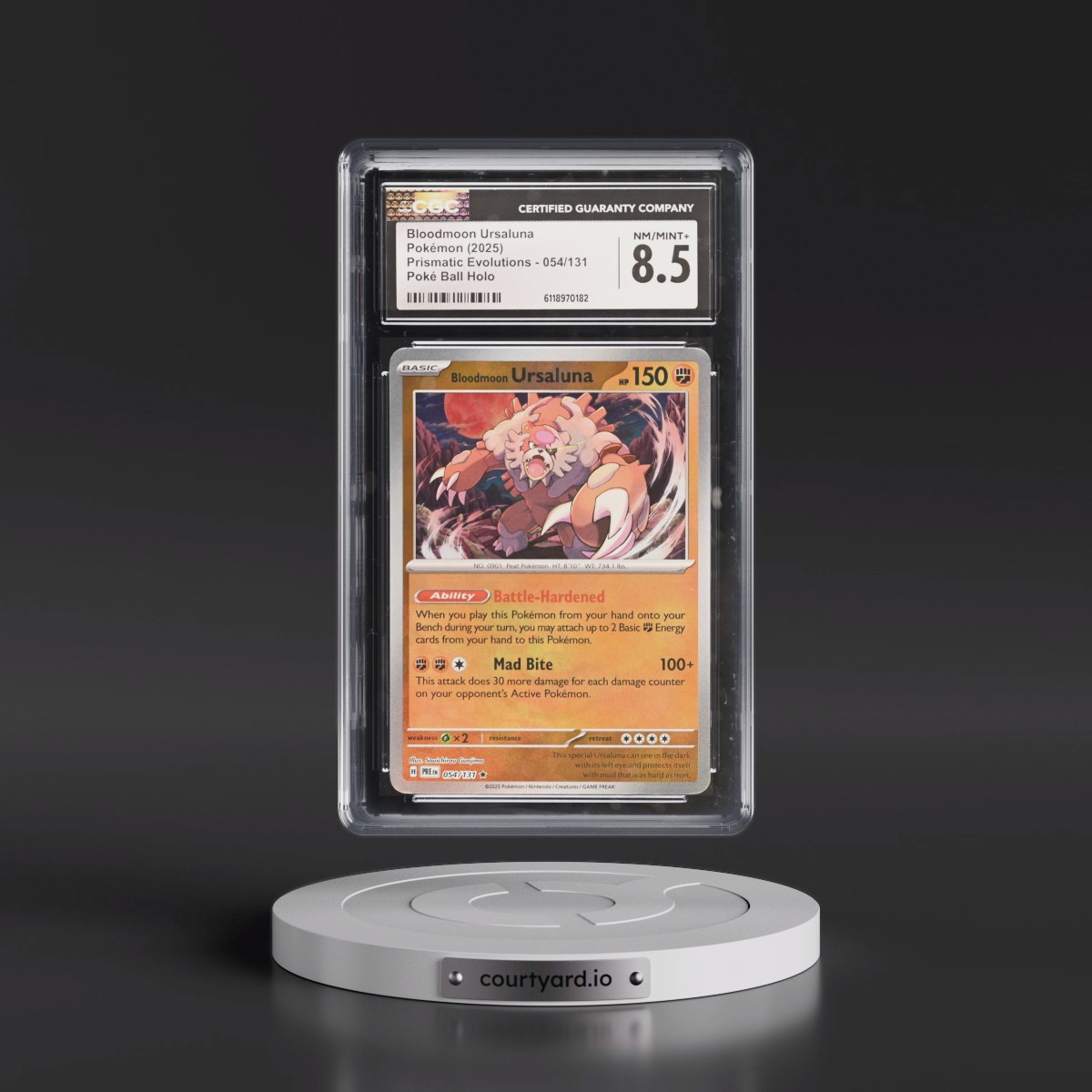2024 Prismatic Evolutions - PRE EN #054/131 Bloodmoon Ursaluna - Poké Ball Holo (CGC 8.5 NM-MT+)