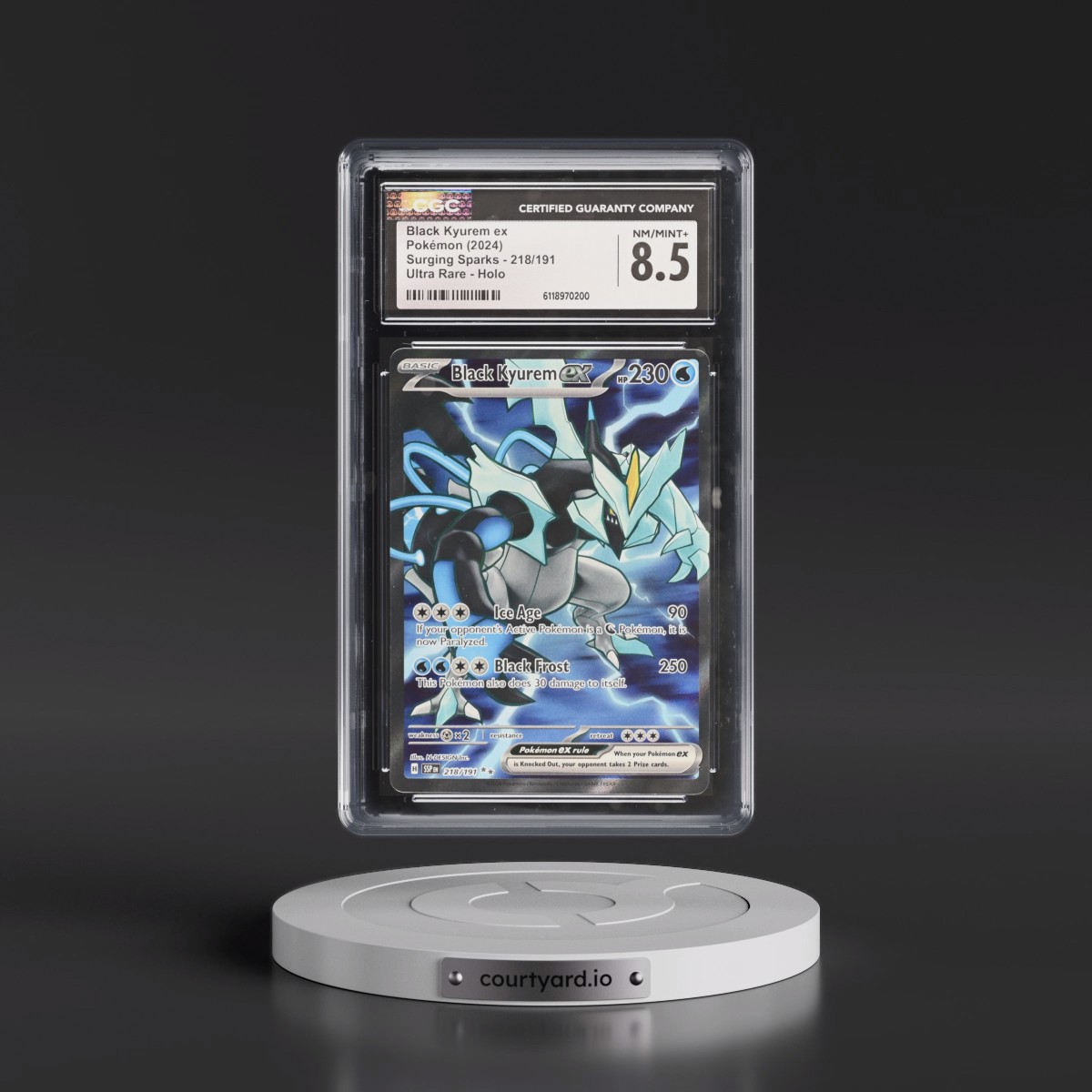 2024 Surging Sparks - SSP EN #218/191 Black Kyurem ex - Ultra Rare Holo (CGC 8.5 NM-MT+)
