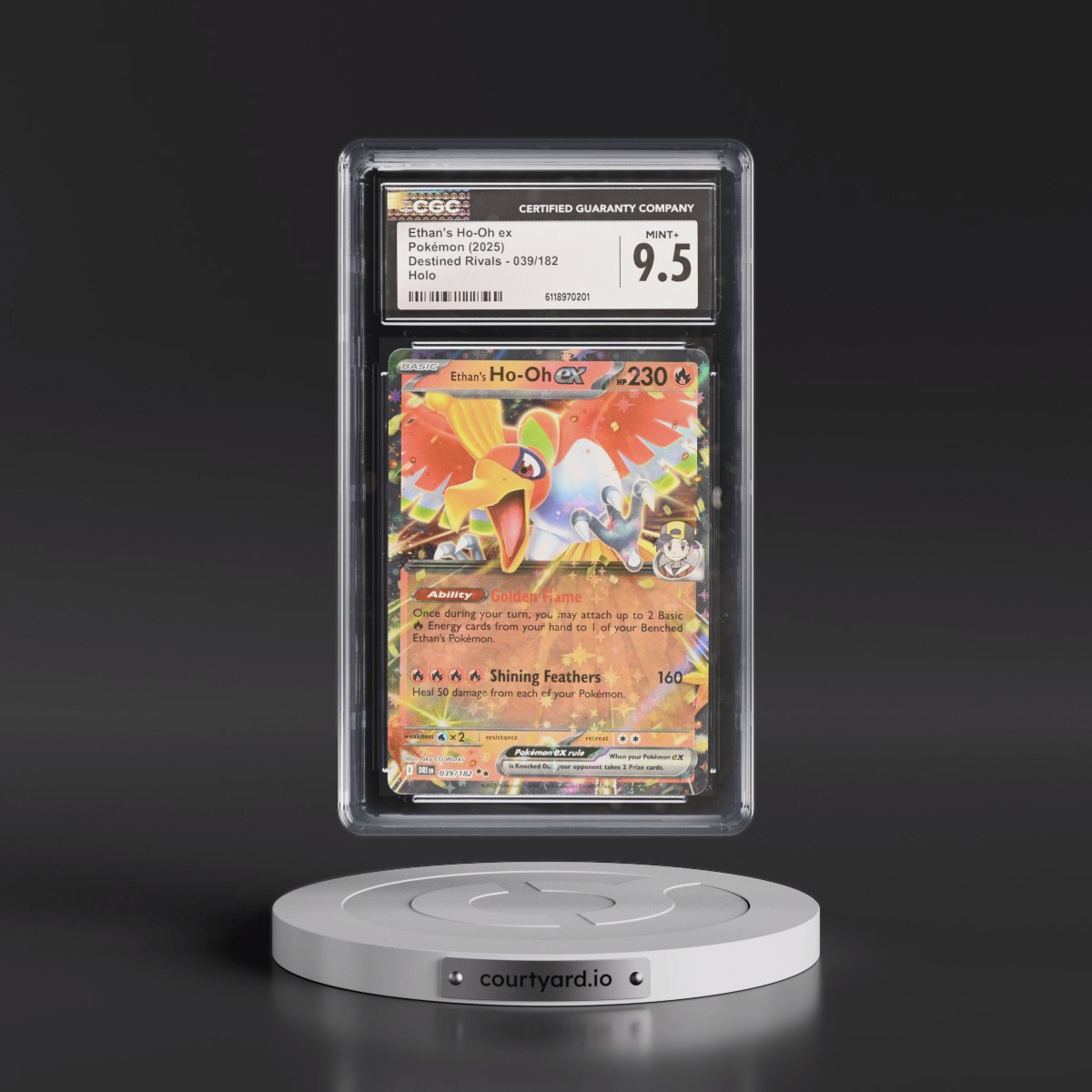 2025 Destined Rivals - DRI EN #039/182 Ethan's Ho-Oh ex - Holo (CGC 9.5 MINT+)