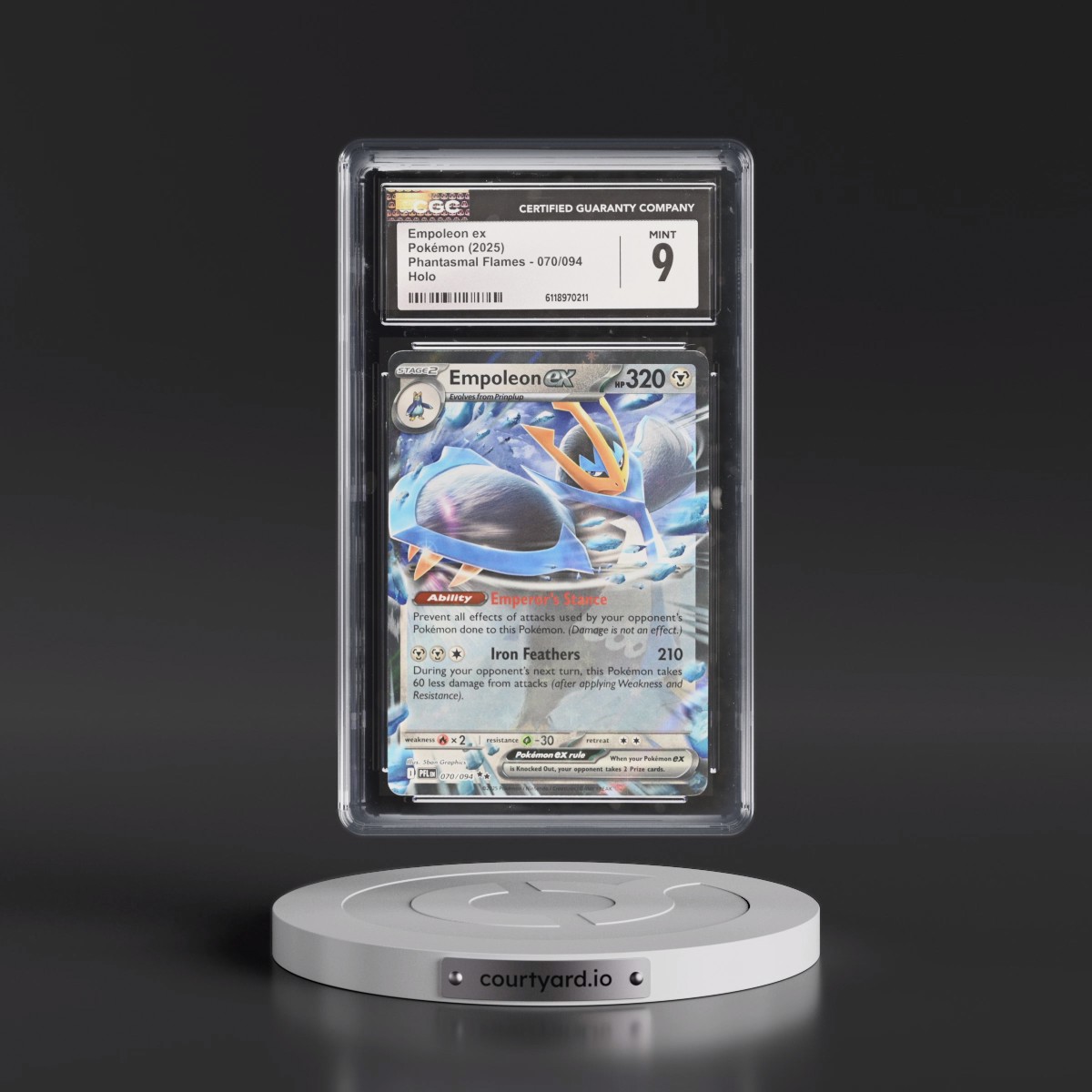 2025 Phantasmal Flames - PFL EN #070/094 Empoleon ex - Holo (CGC 9 MINT)