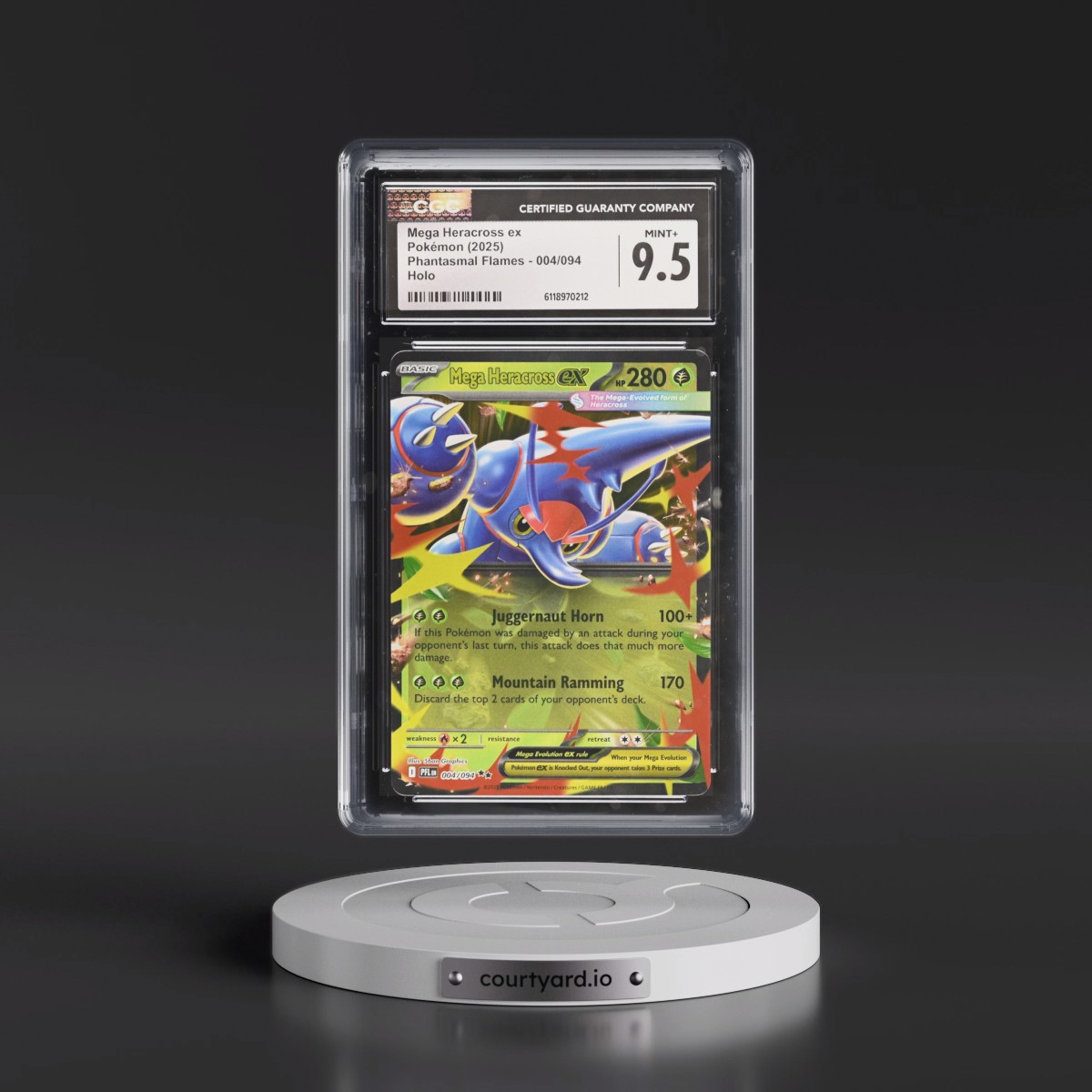 2025 Phantasmal Flames - PFL EN #004/094 Mega Heracross ex - Holo (CGC 9.5 MINT+)