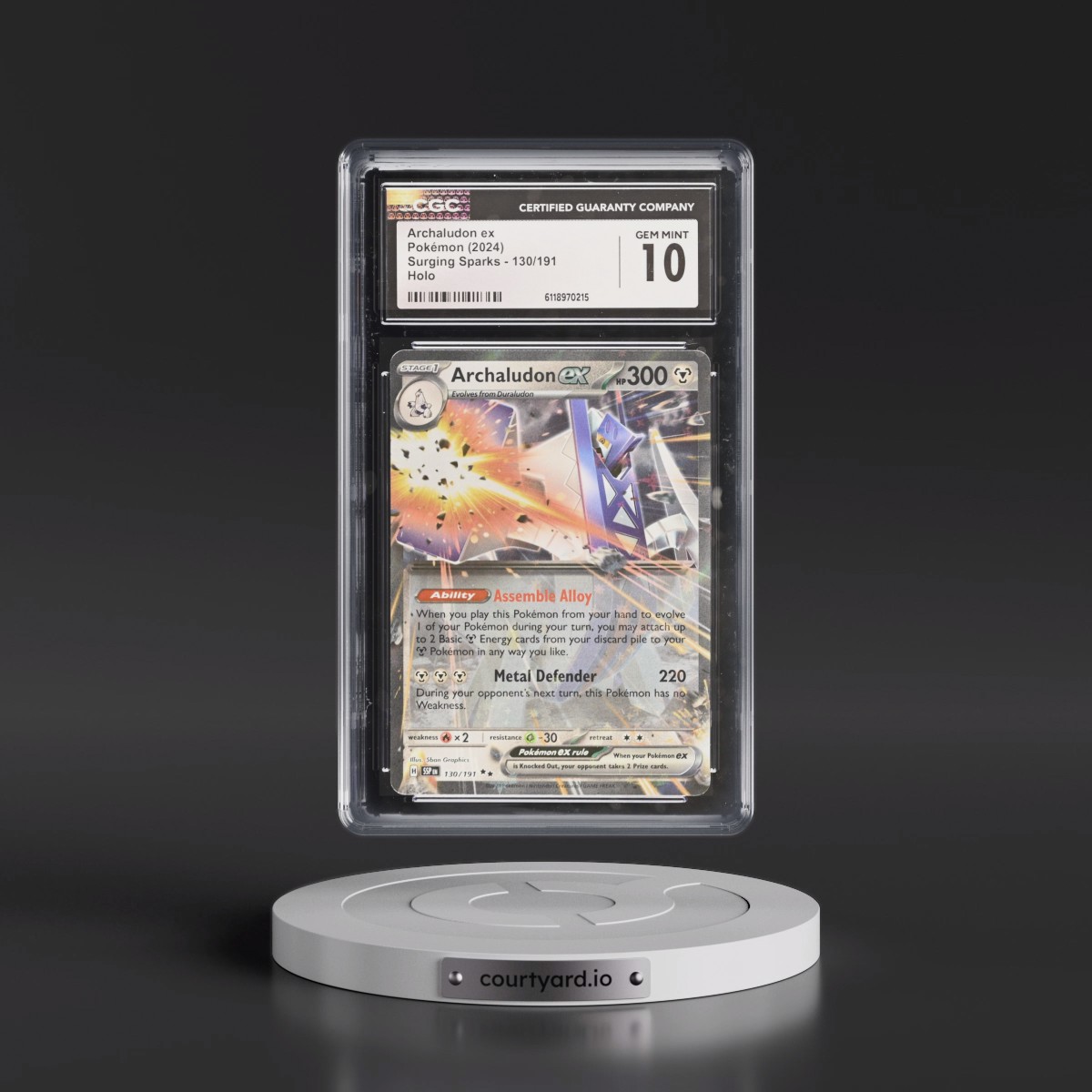 2024 Surging Sparks - SSP EN #130/191 Archaludon ex - Holo (CGC 10 GEM MINT)