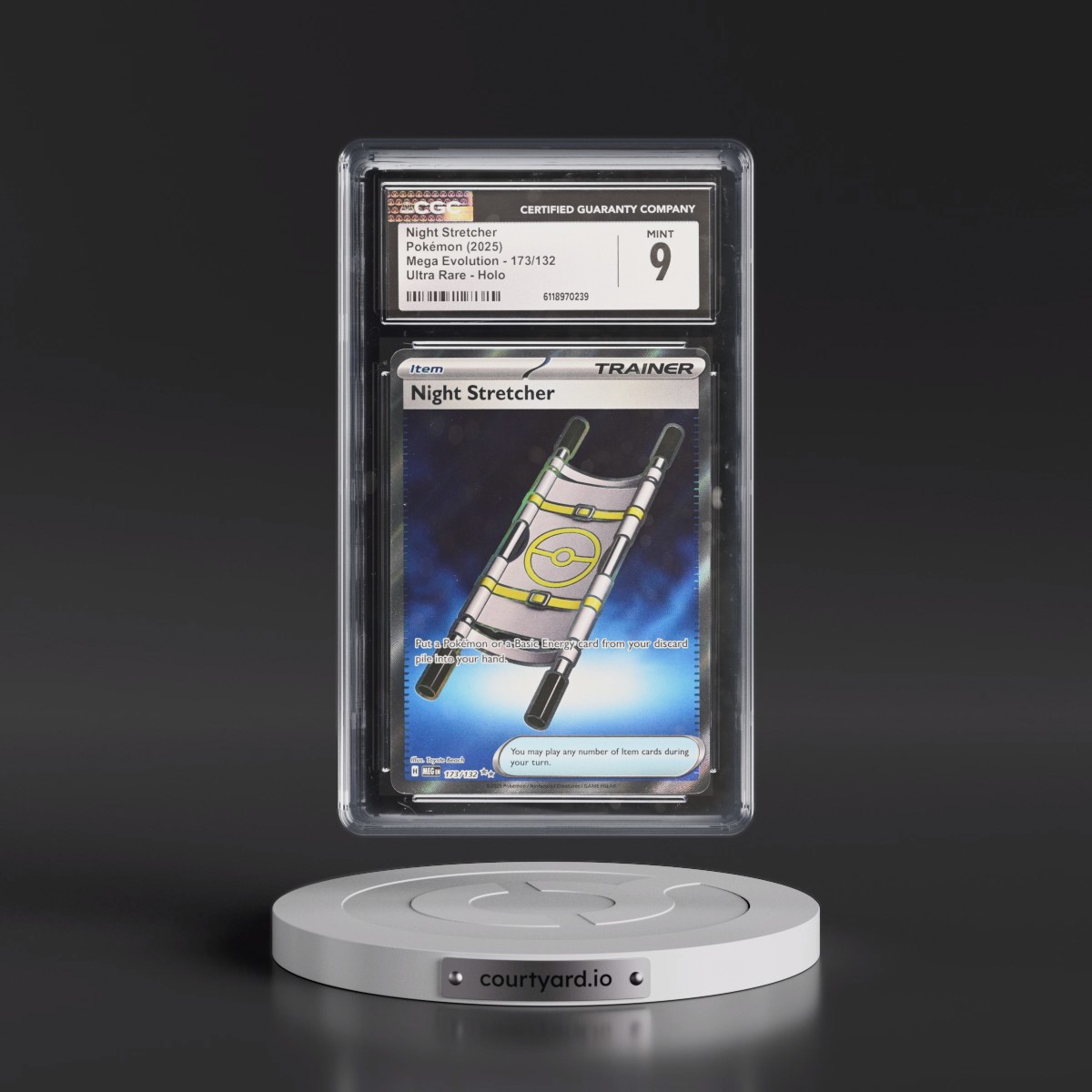 2025 Mega Evolution - MEG EN #173/132 Night Stretcher - Ultra Rare Holo (CGC 9 MINT)