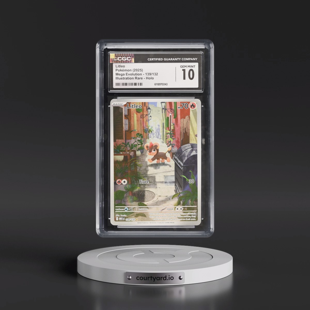 2025 Mega Evolution - MEG EN #139/132 Litleo - Illustration Rare Holo (CGC 10 GEM MINT)