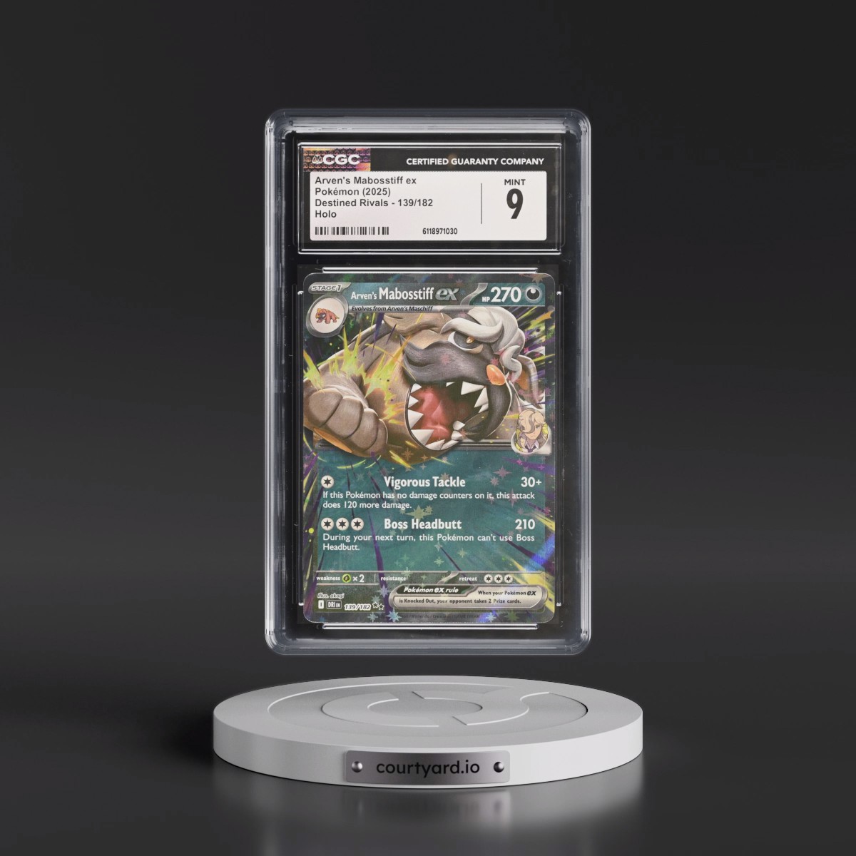 2025 Destined Rivals - DRI EN #139/182 Arven's Mabosstiff ex - Holo (CGC 9 MINT)