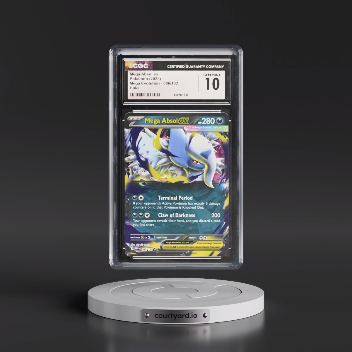 2025 Mega Evolution - MEG EN #086/132 Mega Absol ex - Holo (CGC 10 GEM MINT)
