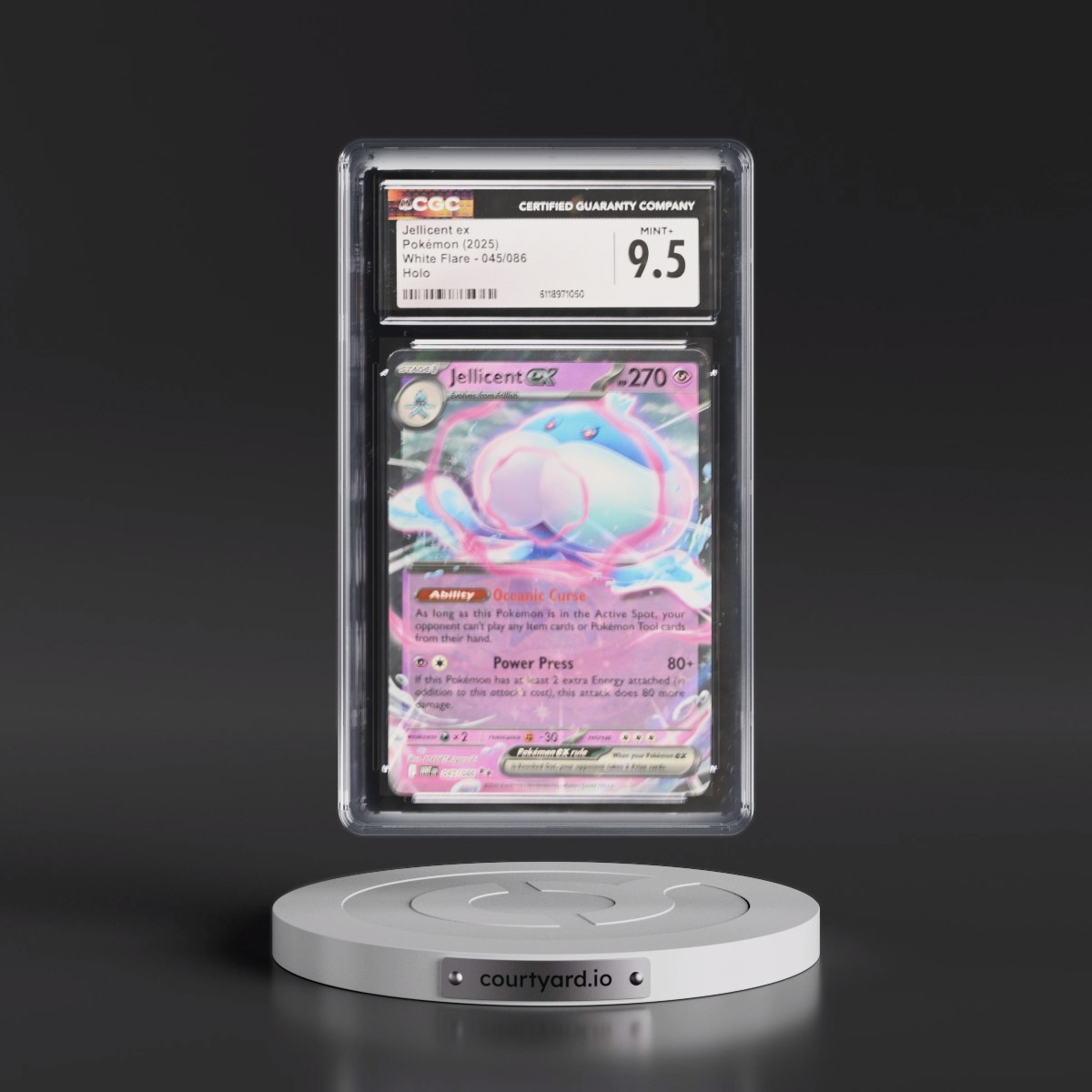 2025 White Flare - WHT EN #045/086 Jellicent ex - Holo (CGC 9.5 MINT+)