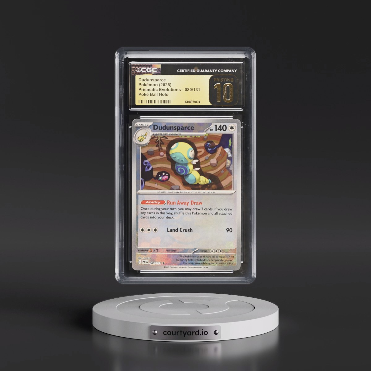 2024 Prismatic Evolutions - PRE EN #080/131 Dudunsparce - Poké Ball Holo (CGC 10 PRISTINE)