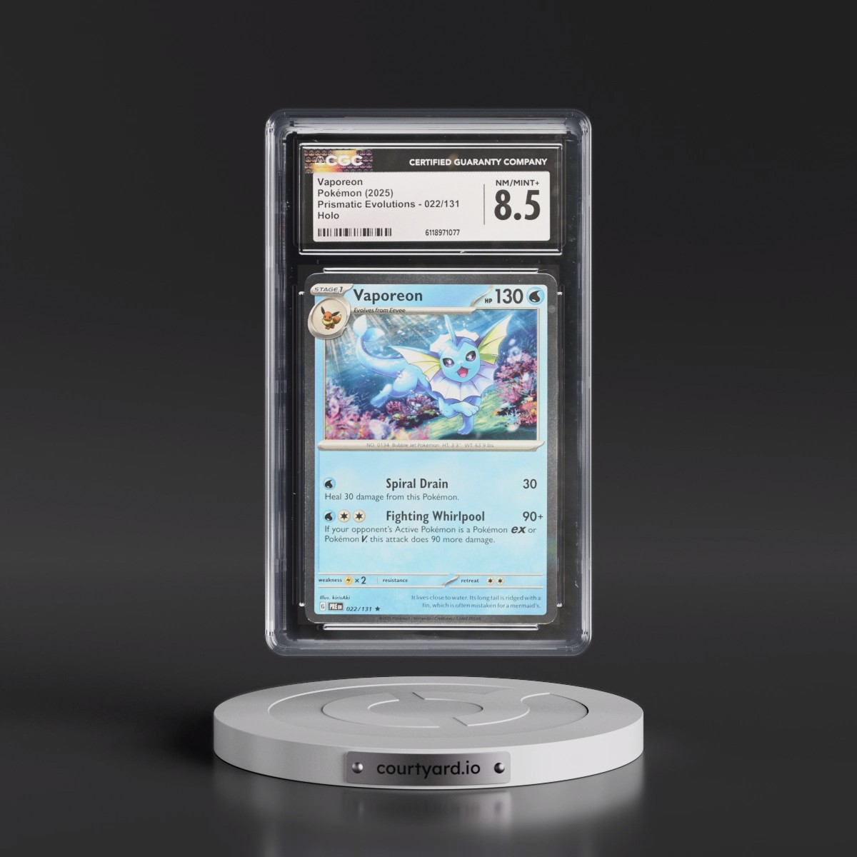 2024 Prismatic Evolutions - PRE EN #022/131 Vaporeon - Holo (CGC 8.5 NM-MT+)
