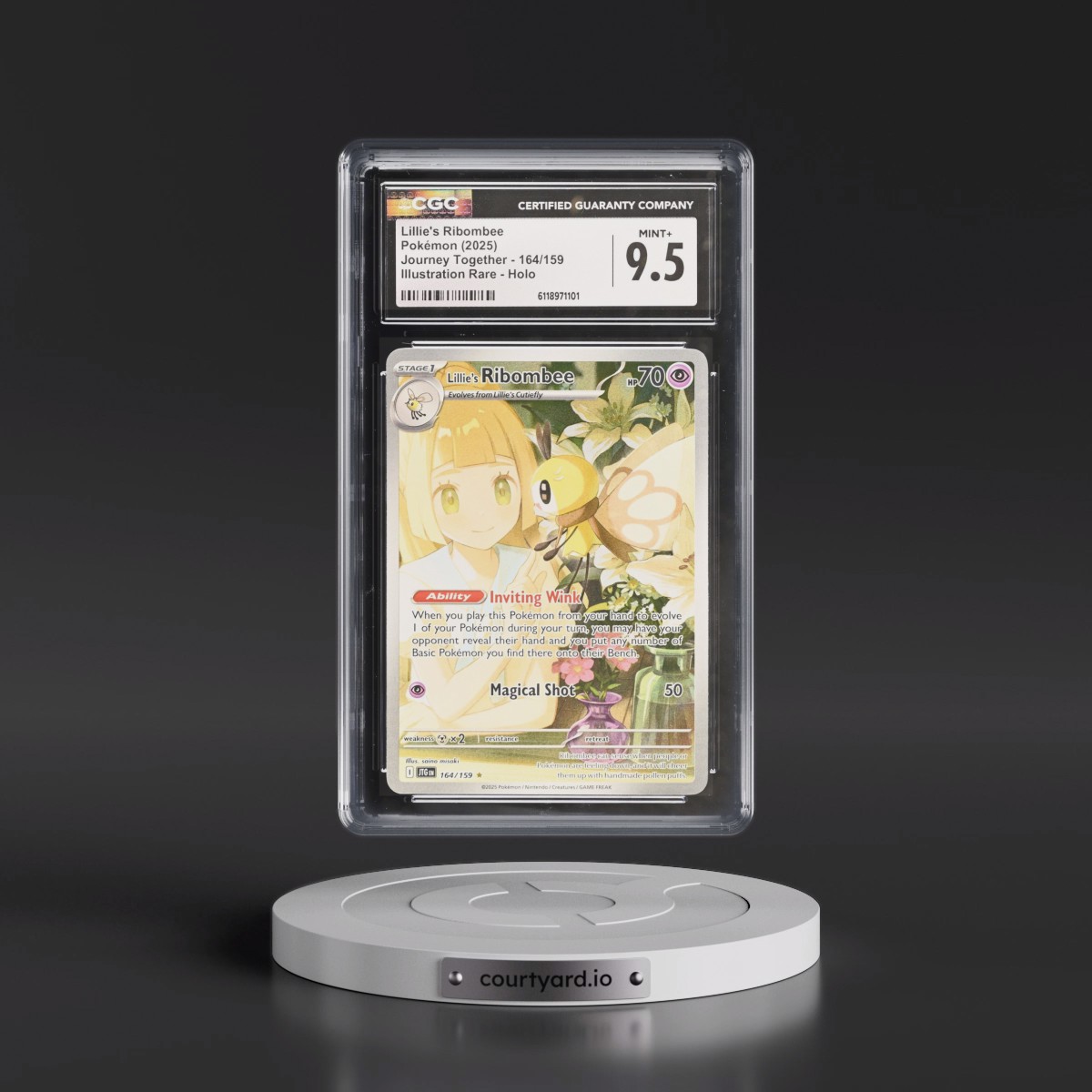 2024 Journey Together - JTG EN #164/159 Lillie's Ribombee - Illustration Rare Holo (CGC 9.5 MINT+)