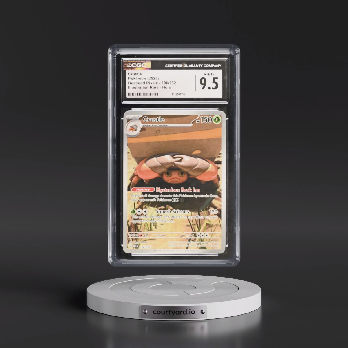 2025 Destined Rivals - DRI EN #186/182 Crustle - Illustration Rare Holo (CGC 9.5 MINT+)