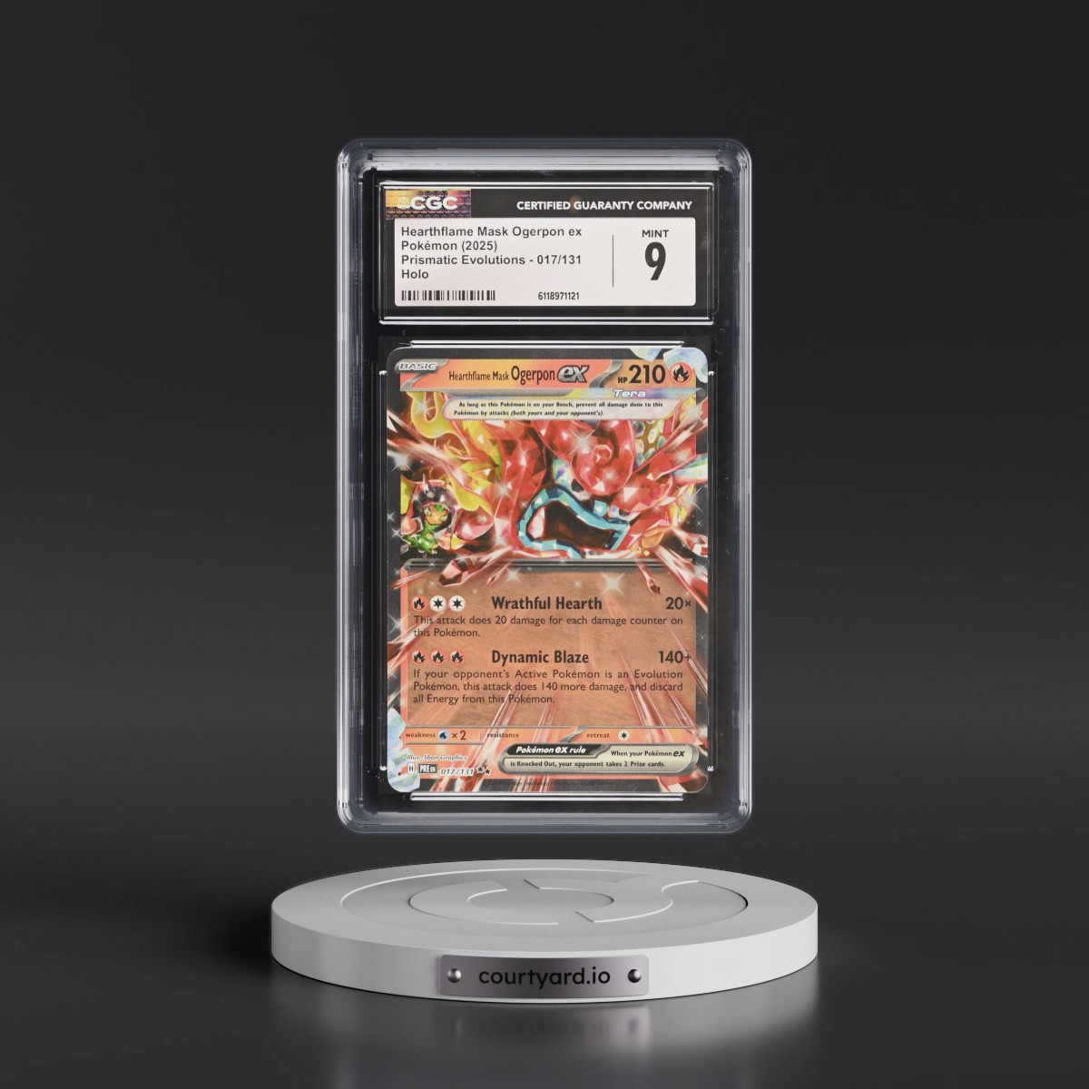 2024 Prismatic Evolutions - PRE EN #017/131 Hearthflame Mask Ogerpon ex - Holo (CGC 9 MINT)