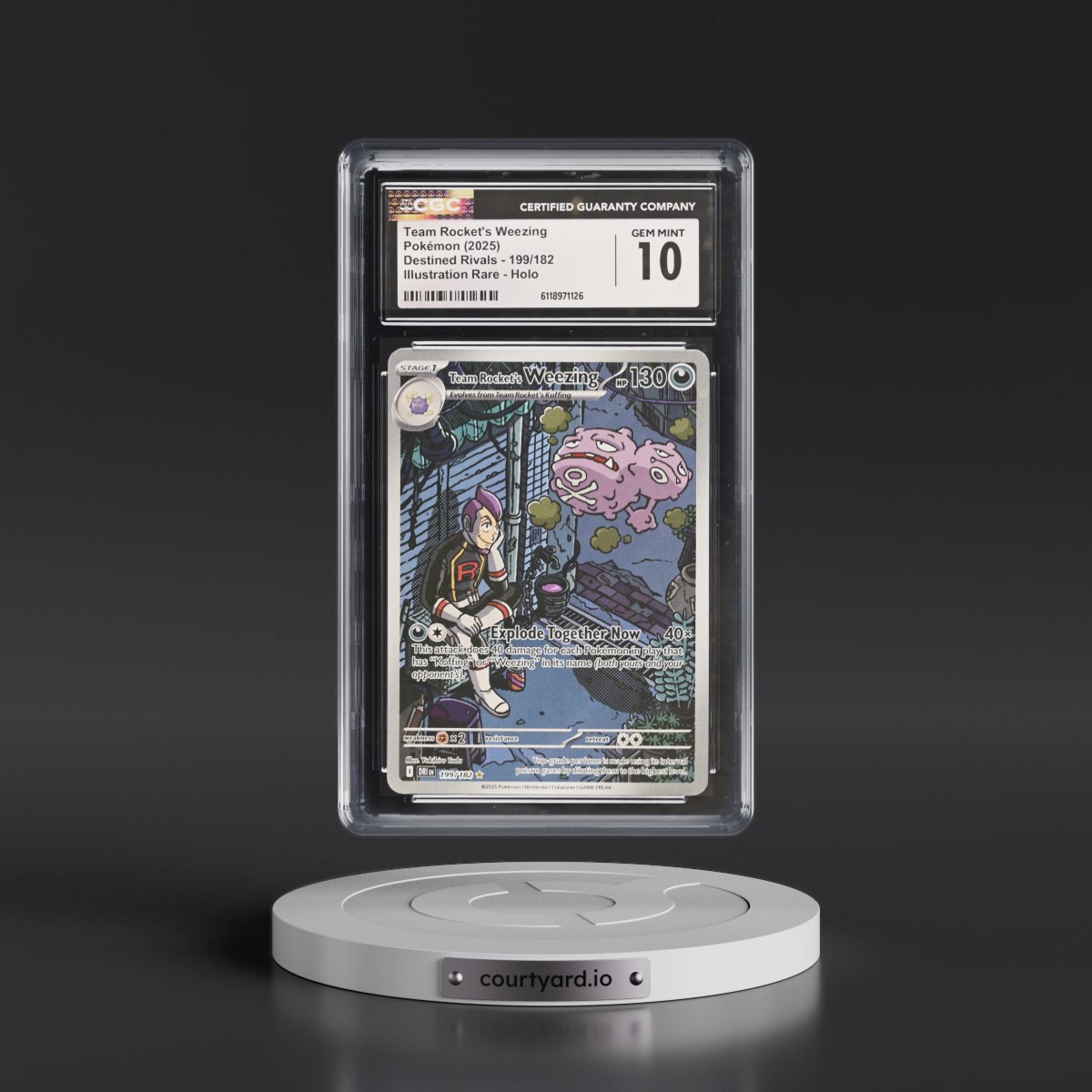2025 Destined Rivals - DRI EN #199/182 Team Rocket's Weezing - Illustration Rare Holo (CGC 10 GEM MINT)