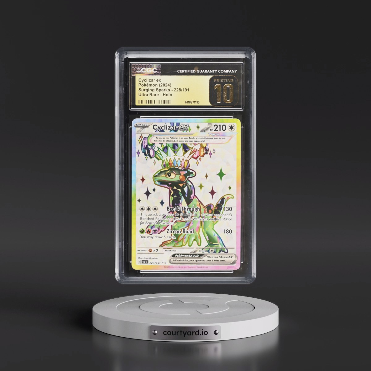 2024 Surging Sparks - SSP EN #228/191 Cyclizar ex - Ultra Rare Holo (CGC 10 PRISTINE)