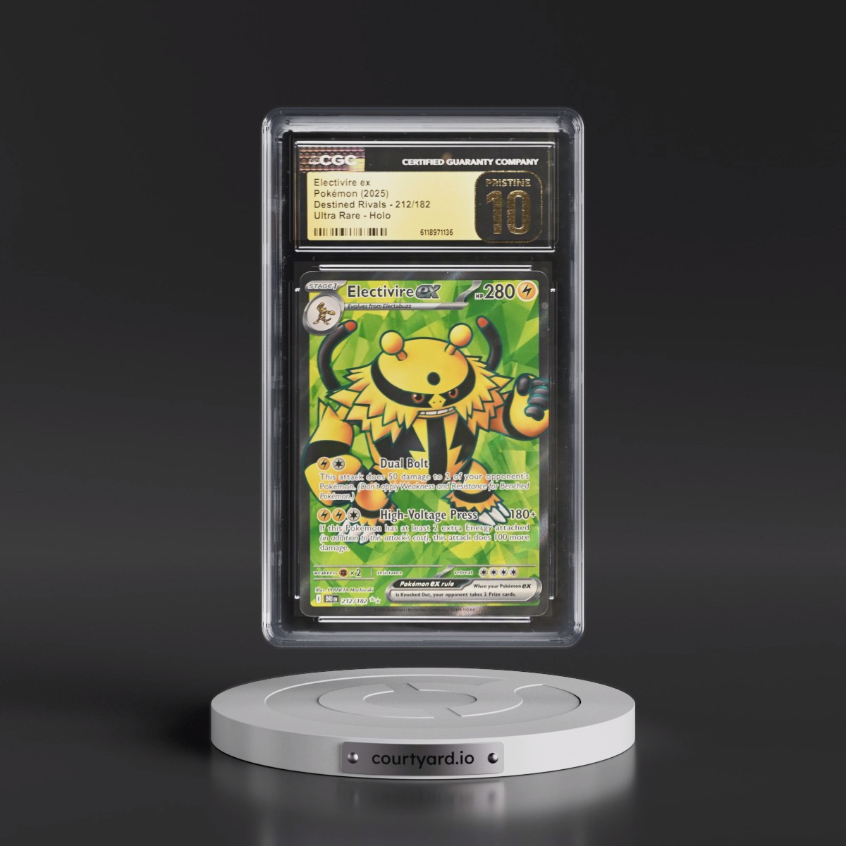 2025 Destined Rivals - DRI EN #212/182 Electivire ex - Ultra Rare Holo (CGC 10 PRISTINE)