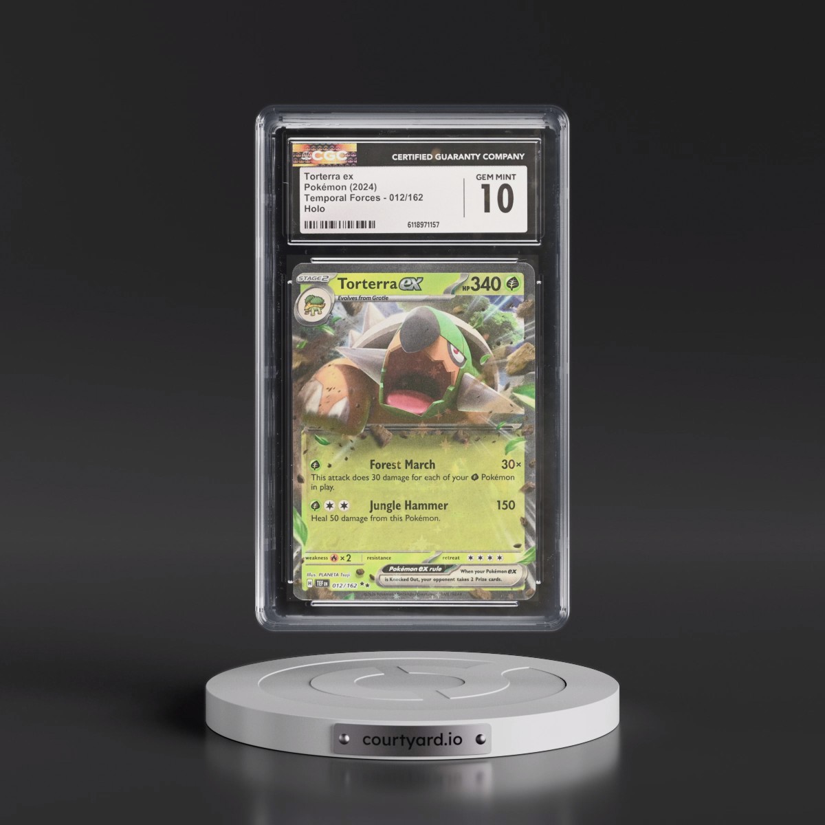 2023 Temporal Forces - TEF EN #012/162 Torterra ex - Holo (CGC 10 GEM MINT)