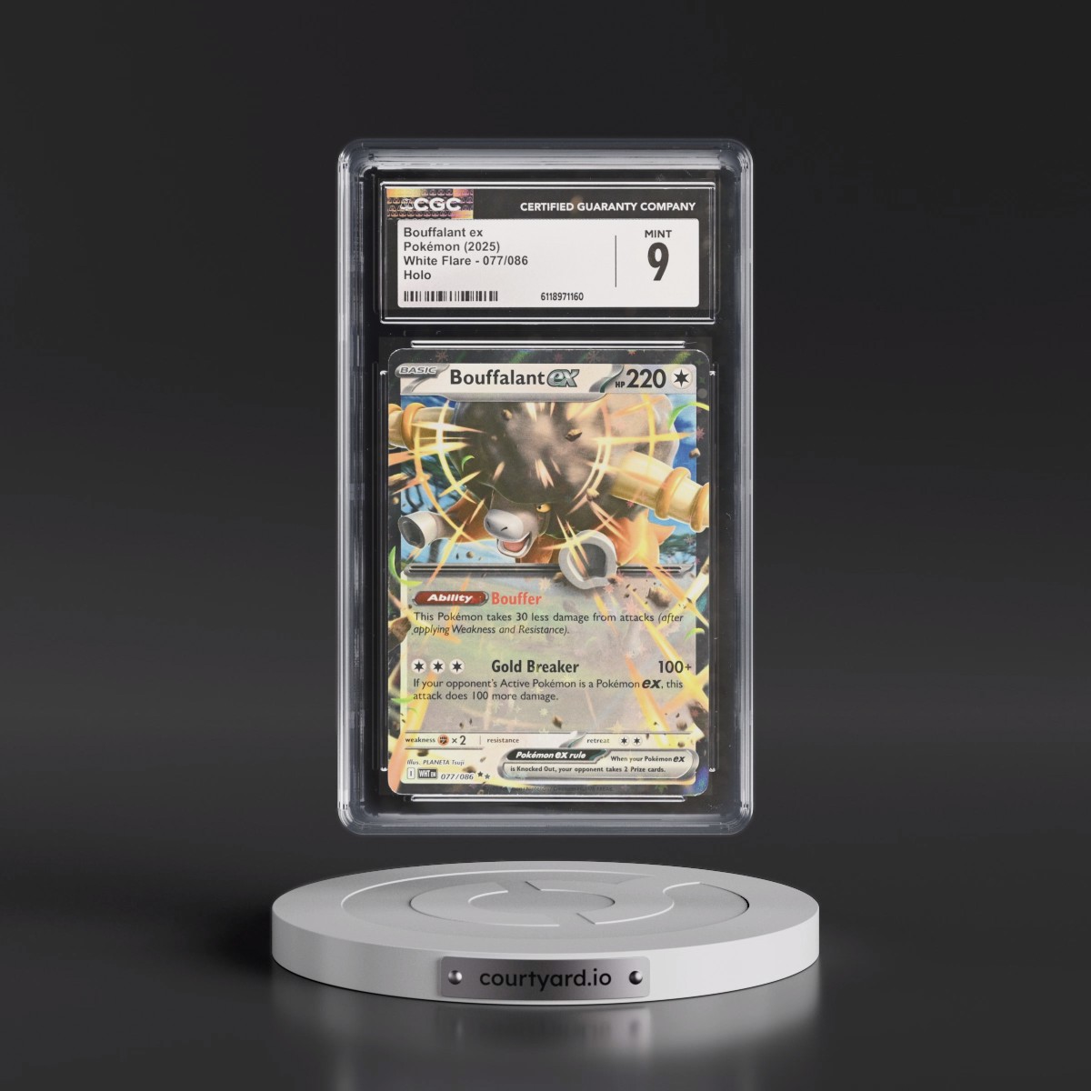 2025 White Flare - WHT EN #077/086 Bouffalant ex - Holo (CGC 9 MINT)