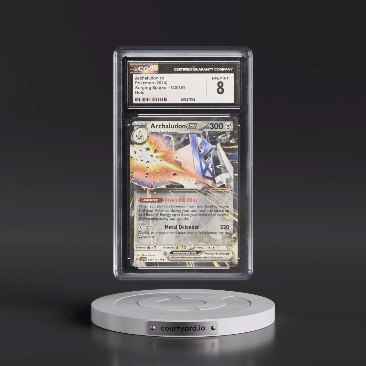 2024 Surging Sparks - SSP EN #130/191 Archaludon ex - Holo (CGC 8 NM-MT)