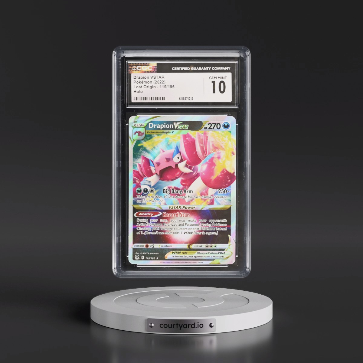2022 Lost Origin #119/196 Drapion VSTAR - Holo (CGC 10 GEM MINT)