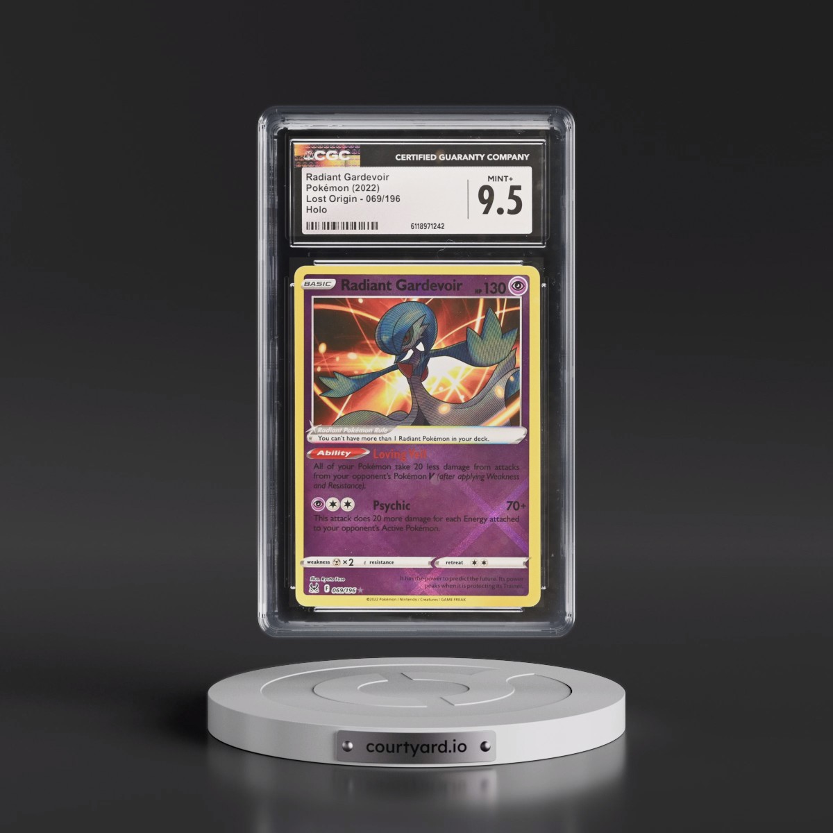 2022 Lost Origin #069/196 Radiant Gardevoir - Holo (CGC 9.5 MINT+)