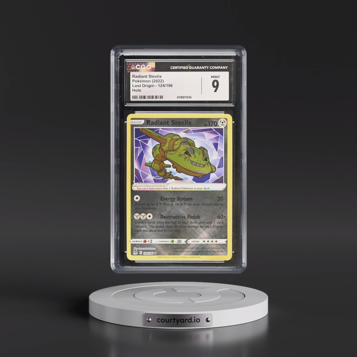 2022 Lost Origin #124/196 Radiant Steelix - Holo (CGC 9 MINT)