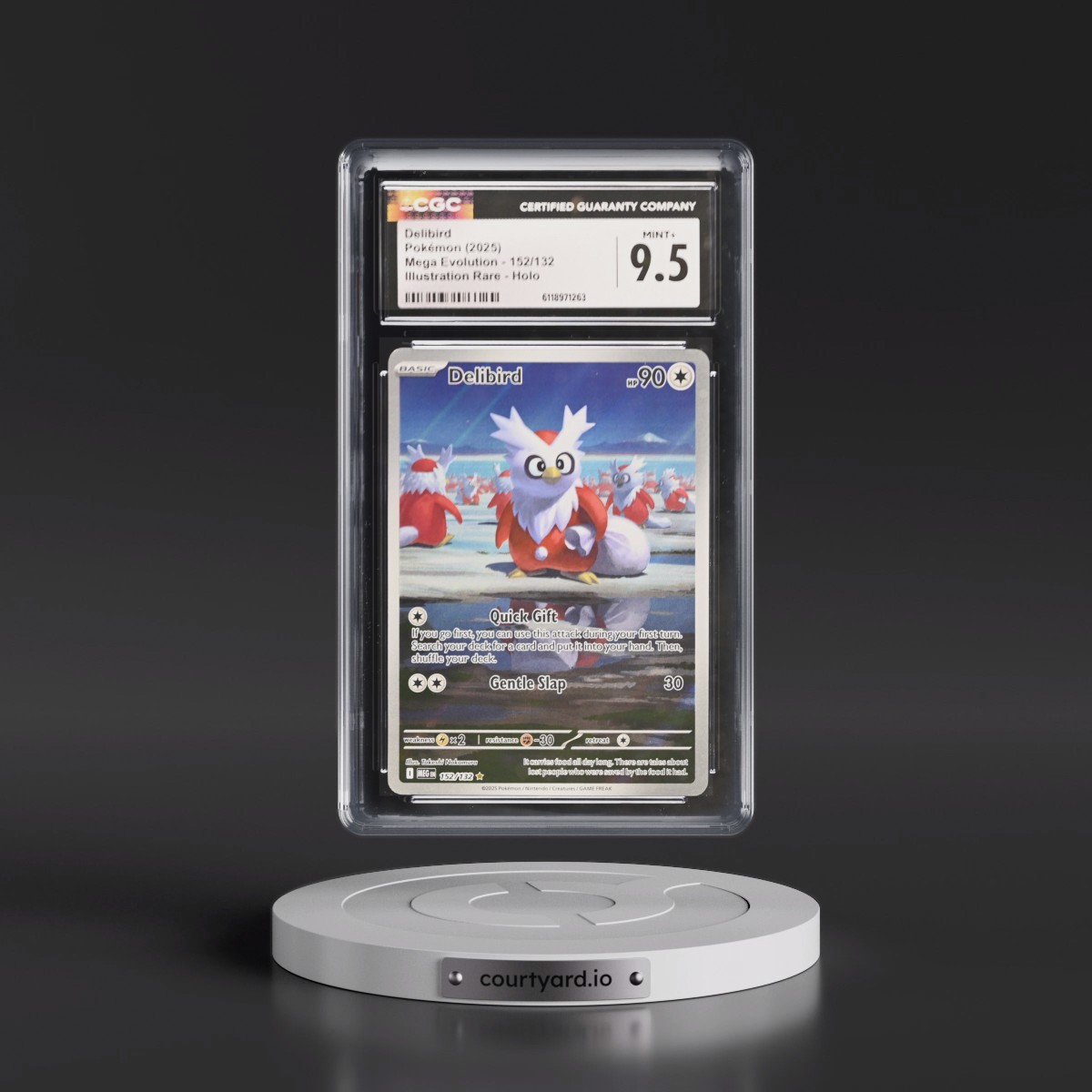 2025 Mega Evolution - MEG EN #152/132 Delibird - Illustration Rare Holo (CGC 9.5 MINT+)