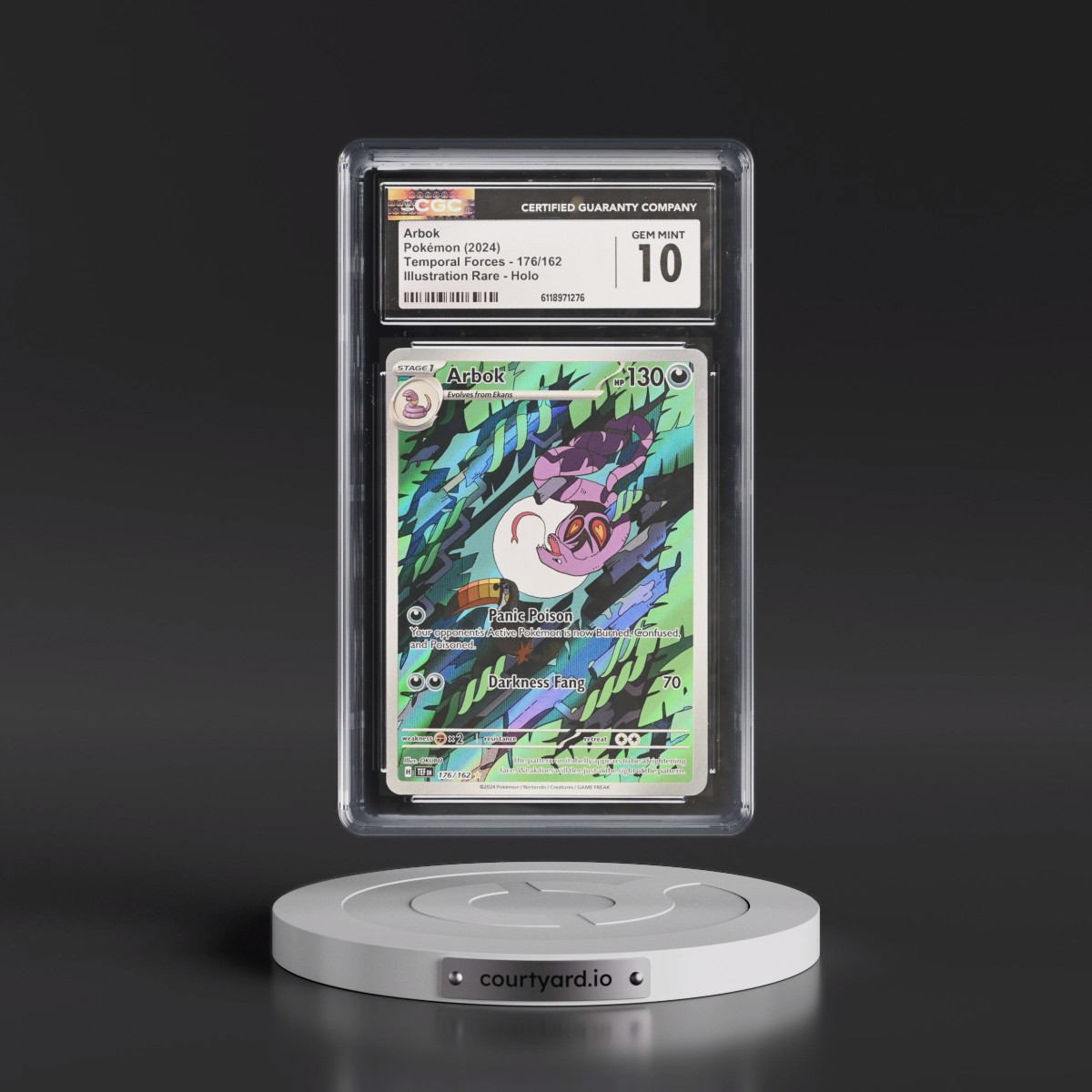 2023 Temporal Forces - TEF EN #176/162 Arbok - Illustration Rare Holo (CGC 10 GEM MINT)