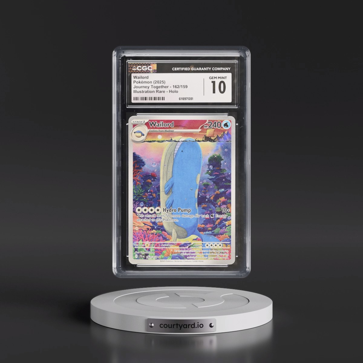 2024 Journey Together - JTG EN #162/159 Wailord - Illustration Rare Holo (CGC 10 GEM MINT)
