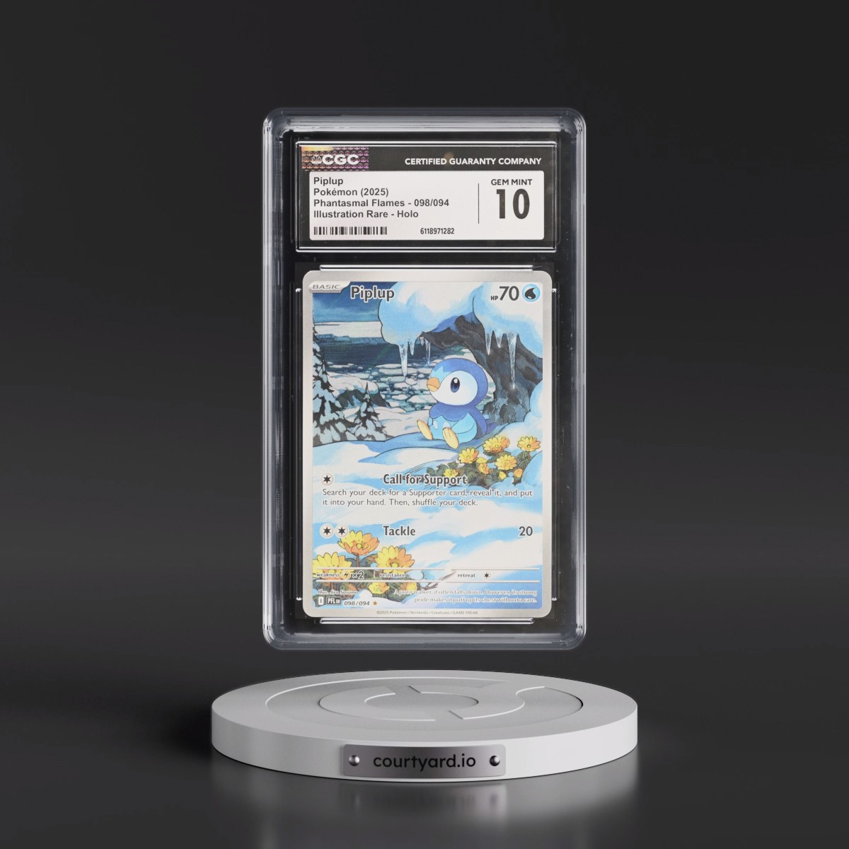 2025 Phantasmal Flames - PFL EN #098/094 Piplup - Illustration Rare Holo (CGC 10 GEM MINT)
