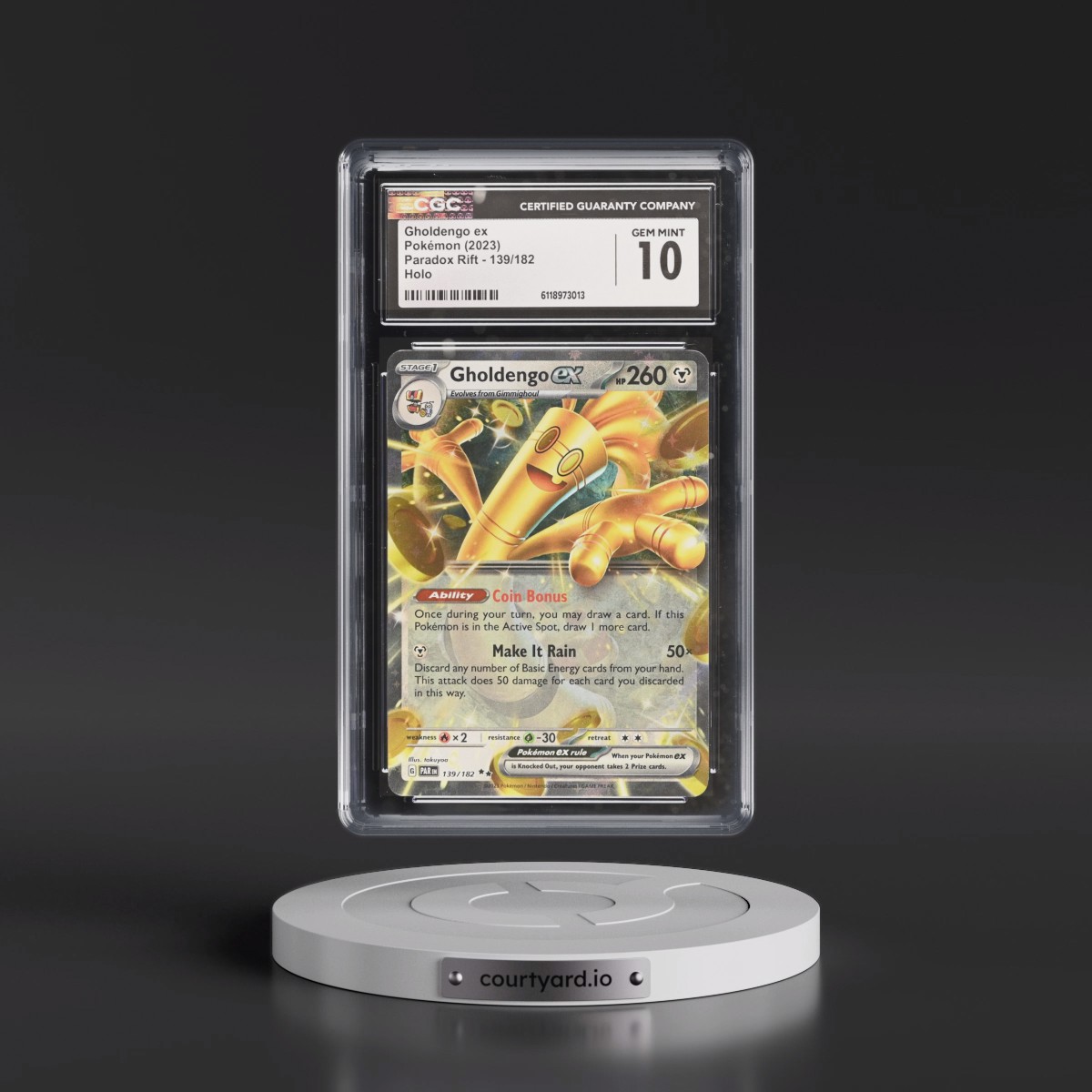 2023 Paradox Rift - PAR EN #139/182 Gholdengo ex - Holo (CGC 10 GEM MINT)