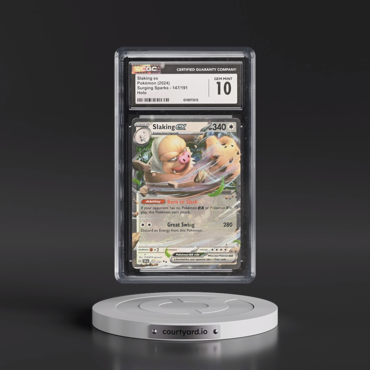 2024 Surging Sparks - SSP EN #147/191 Slaking ex - Holo (CGC 10 GEM MINT)
