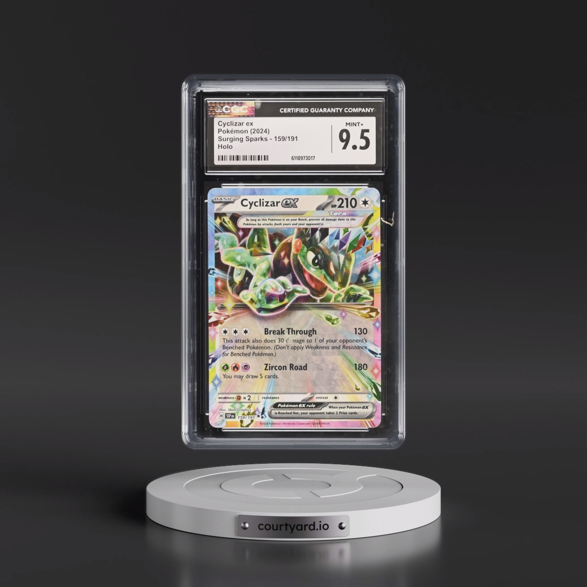 2024 Surging Sparks - SSP EN #159/191 Cyclizar ex - Holo (CGC 9.5 MINT+)